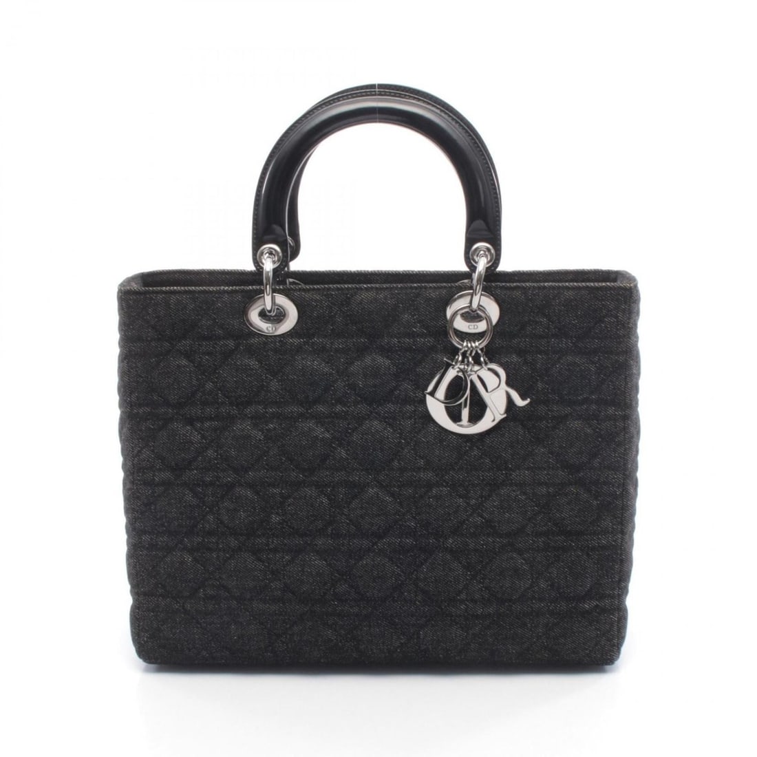 Christian Dior Dior Lady Large Cannage Handbag, Denim Leather, Women's, Black: --- Catalog ---Category: SizeSize (HxWxD): 25cm x 32cm x 11cm / 9.84'' x 12.59'' x 4.33''Category: DesignType: HandbagColor: BlackGender: WomenMaterial: Denim , Leather Category: GeneralBrand: Christi