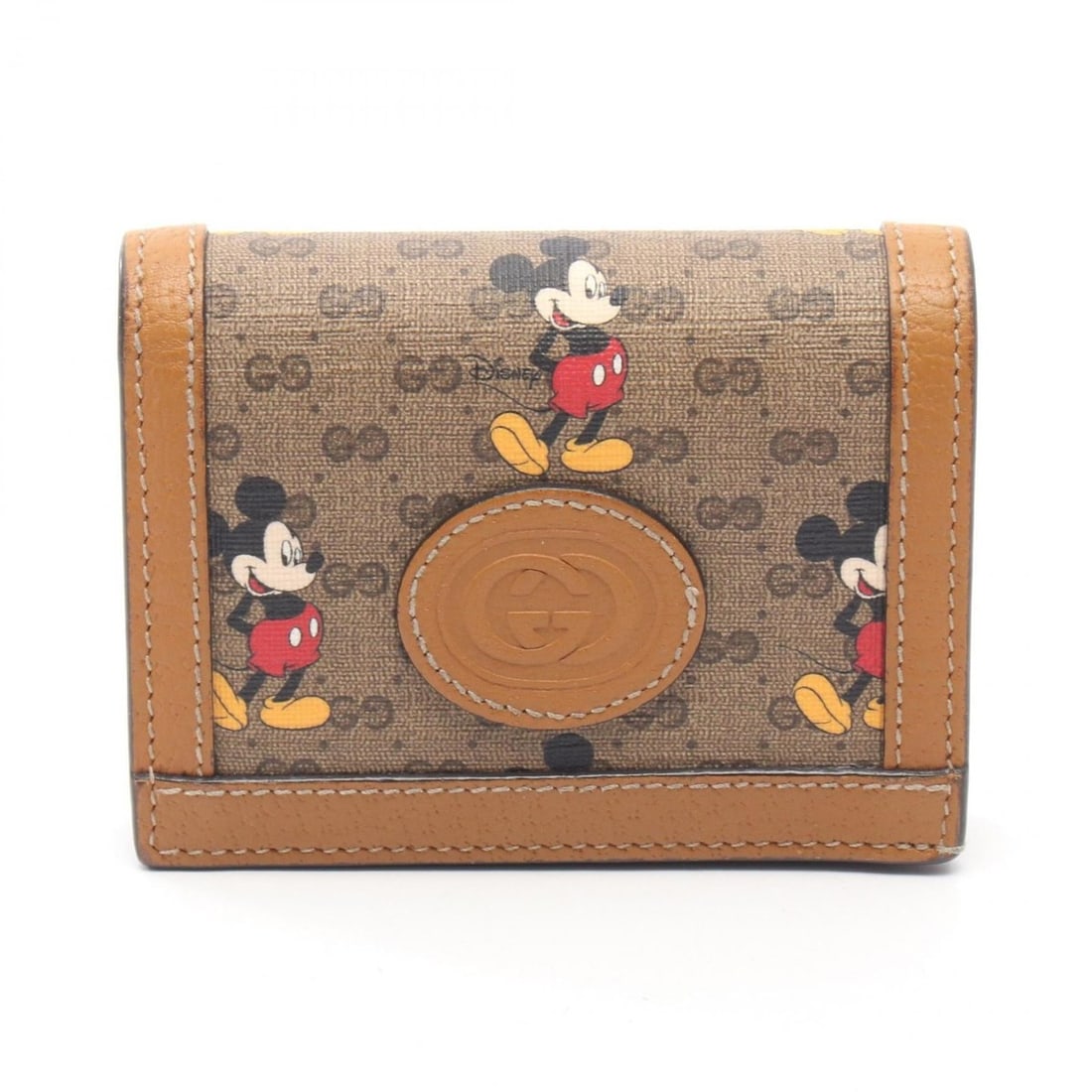 Gucci x Disney Mickey Mouse Mini GG Supreme Interlocking G Bi-fold Wallet, Leather, Women's,: --- Catalog ---Category: SizeSize (HxWxD): 8cm x 11cm x 3cm / 3.14'' x 4.33'' x 1.18''Category: DesignType: Wallet (bi-fold)Color: Beige, Brown, Multi-colorGender: WomenMaterial: GG Supreme , Leather