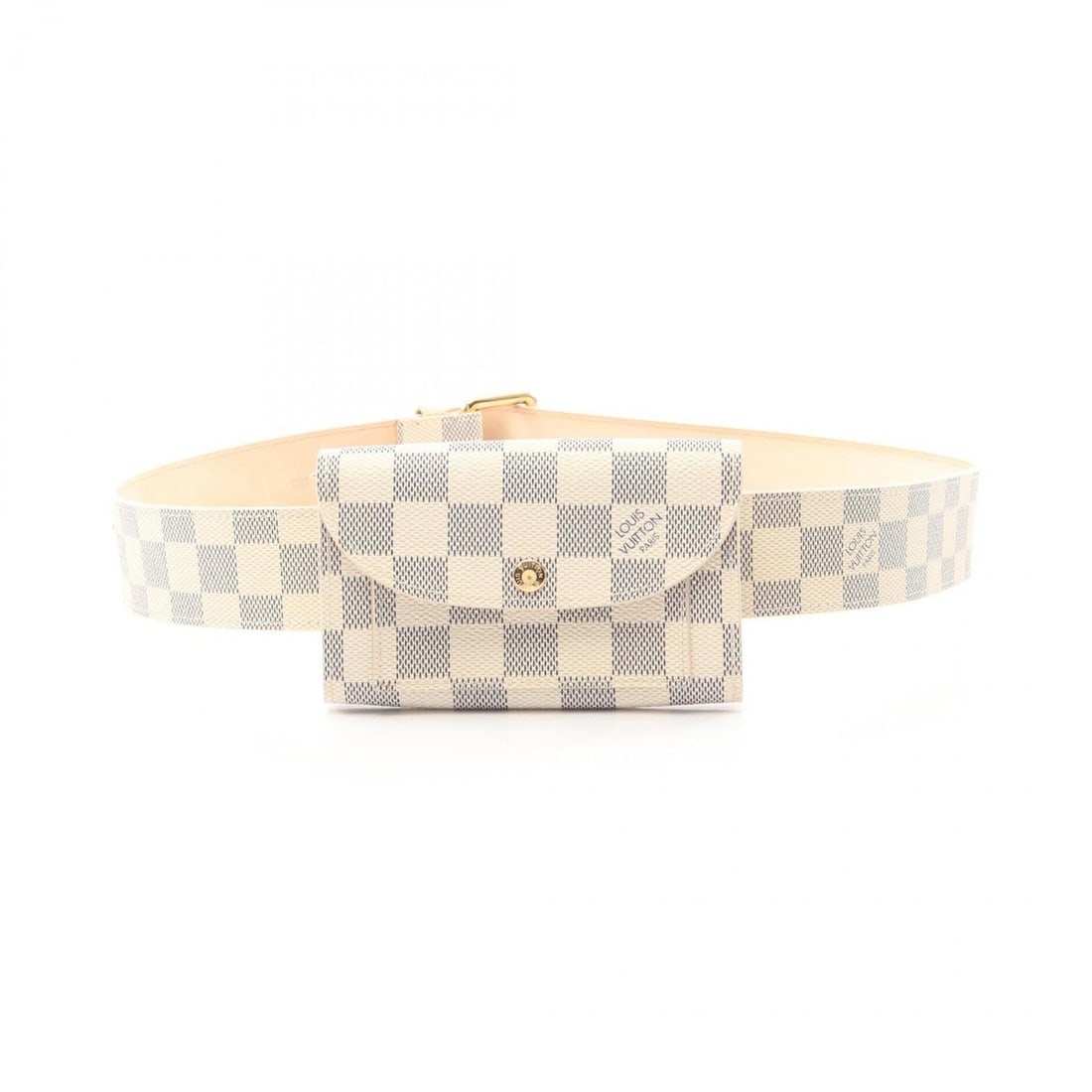 Louis Vuitton LOUIS VUITTON Ceinture Pochette Solo Waist Bag Handbag Coated Canvas Damier Azur Men's: --- Catalog ---Category: SizeSize (HxWxD): 8cm x 13cm x 2cm / 3.14'' x 5.11'' x 0.78''Category: DesignType: Fanny pack, PochetteColor: Damier Azur, WhiteGender: Men,WomenMaterial: Coated canvas Catego