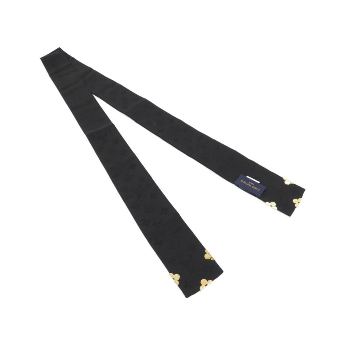 Louis Vuitton Bandeau BB Flower Crown M71576 Scarf/Muffler: --- Catalog ---Category: SizeSize (LxW): 5cm x 1.2m / 1.96'' x 47.24''Category: DesignType: ScarfColor: BlackGender: Men,WomenMaterial: Silk Category: GeneralMPN: M71576Brand: Louis Vuitton--- Item