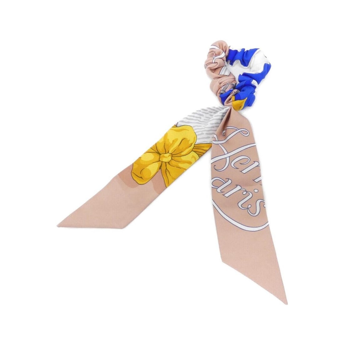 Hermes Bella Hair Accessory: --- Catalog ---Category: SizeSize (LxW): 28cm x 21cm / 11.02'' x 8.26''Category: DesignType: ScarfColor: BlueGender: WomenMaterial: Silk Category: GeneralBrand: Hermes--- Item List ---Section: