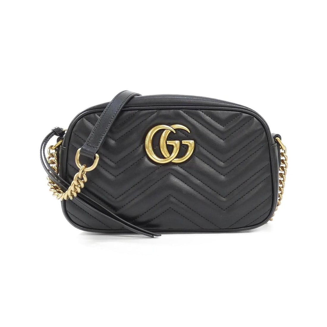 Gucci GG Marmont 447632 DTD1T Shoulder Bag: --- Catalog ---Category: SizeSize (HxWxD): 14cm x 24cm x 7cm / 5.51'' x 9.44'' x 2.75''Category: DesignType: Shoulder bagColor: BlackGender: WomenMaterial: Leather Hardware Color: GoldCategory: