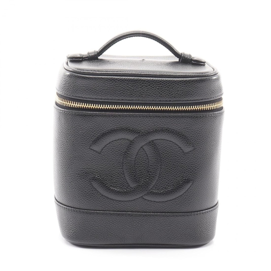 Chanel Coco Mark Handbag, Leather Calfskin (Cowhide), Women's, Black, A01998 (1 of 11)