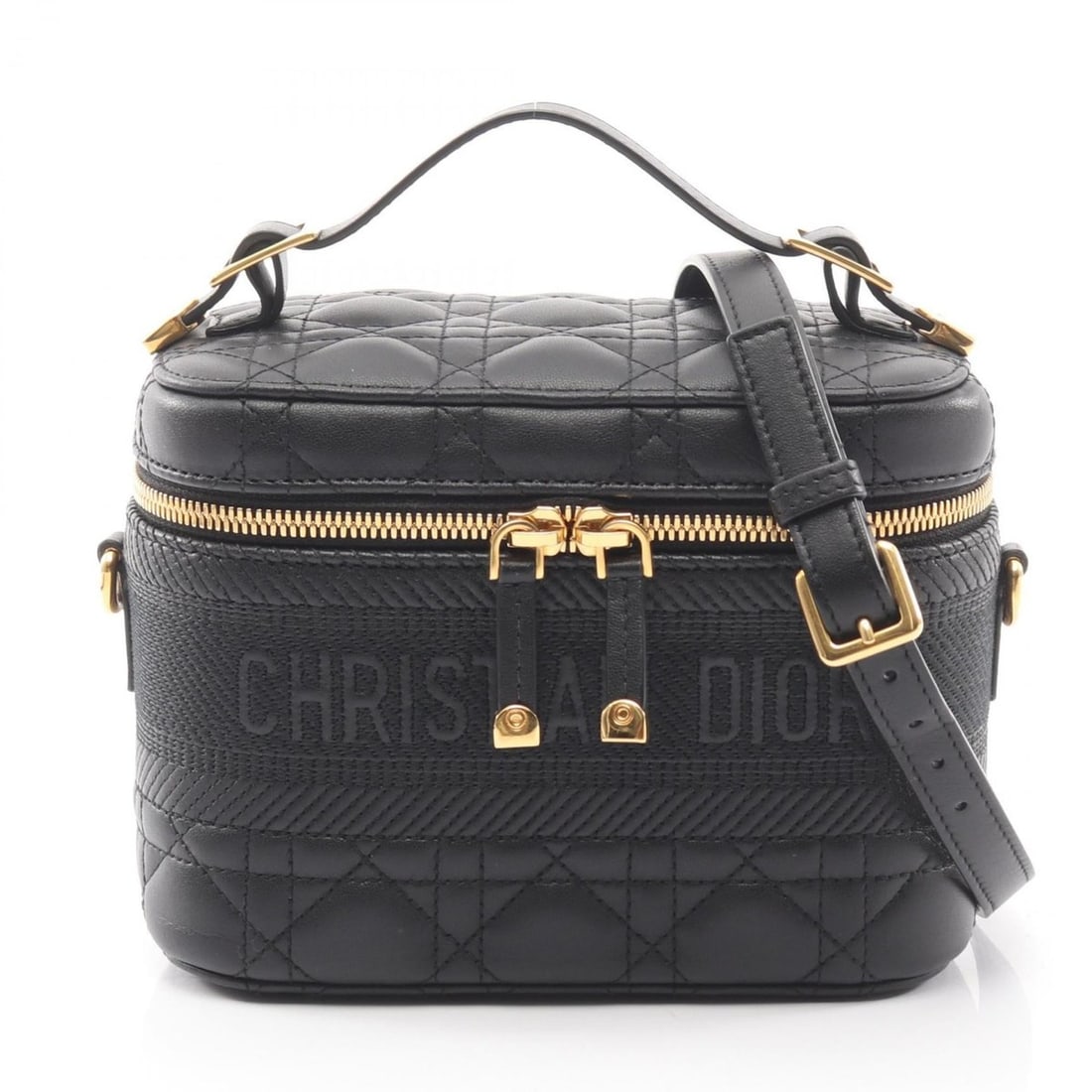 Christian Dior Dior DIORTRAVEL Small Vanity Cannage Handbag, Leather, Women's, Black, S5488UNTRM900: --- Catalog ---Category: SizeSize (HxWxD): 13.5cm x 18cm x 10cm / 5.31'' x 7.08'' x 3.93''Category: DesignType: HandbagColor: BlackGender: WomenMaterial: Leather Category: GeneralMPN: S5488UNTRM900Bra