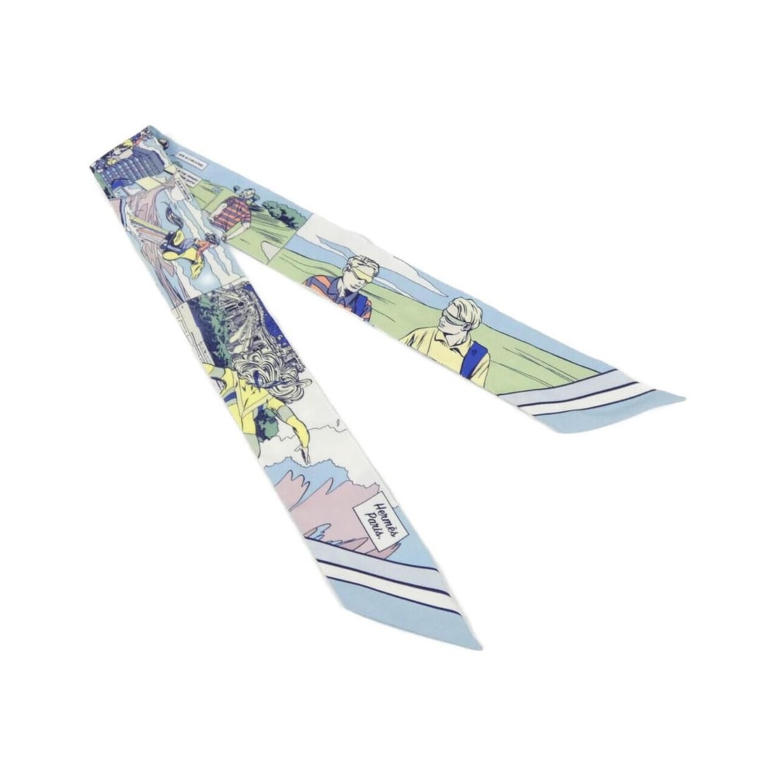 Hermes WOW Twilly 063463S Scarf Muffler: --- Catalog ---Category: SizeSize (LxW): 5cm x 86cm / 1.96'' x 33.85''Category: DesignType: ScarfColor: BlueGender: WomenMaterial: Silk Category: GeneralMPN: 063463SBrand: Hermes--- Item List