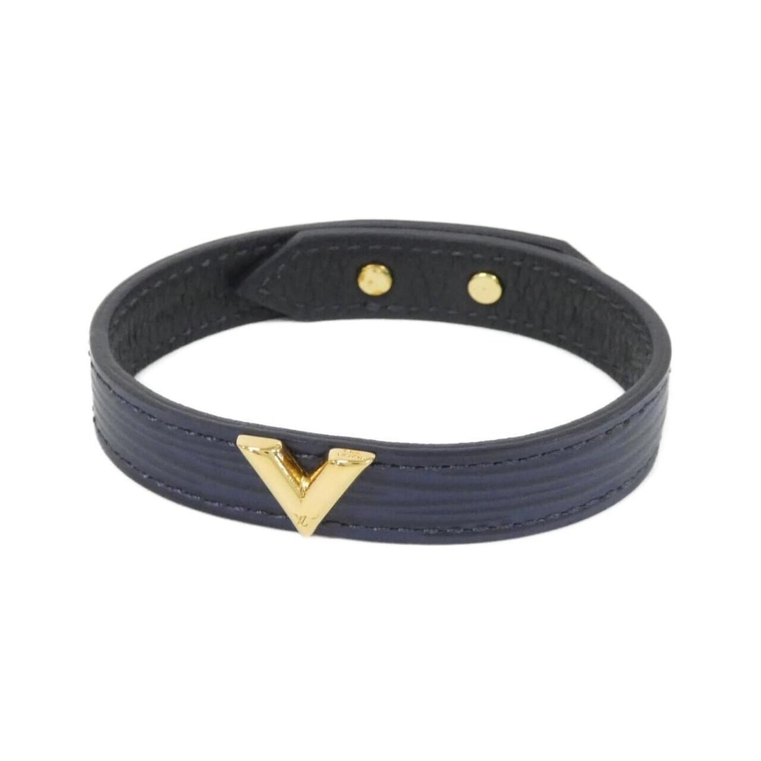 Louis Vuitton Epi Essential V Bracelet M6218E: --- Catalog ---Category: SizeWidth: 1.2cm / 0.47''Length: 18cm / 7.08''Category: DesignType: Charm braceletColor: IndigoGender: Women,MenMaterial: LeatherLeather/Fur Type: Calf leatherCategory: