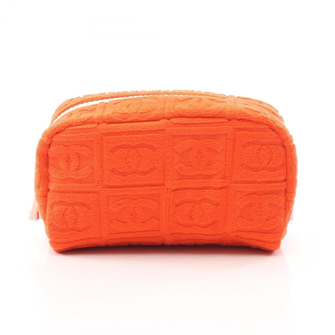 Chanel Coco Mark Handbag Pouch Women's Orange: --- Catalog ---Category: SizeSize (HxWxD): 9cm x 15cm / 3.54'' x 5.9''Category: DesignType: Handbag, PouchColor: OrangeGender: WomenMaterial: Pile fabric Hardware Color: SilverCategory: GeneralBrand: