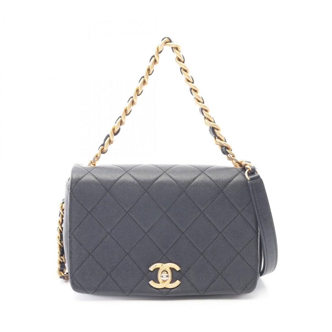 Chanel Matelassé Small Flap Shoulder Bag/Handbag, Calfskin Leather, Women's, Navy: --- Catalog ---Category: SizeSize (HxWxD): 13cm x 20cm x 6cm / 5.11'' x 7.87'' x 2.36''Category: DesignType: Handbag, Shoulder bagColor: NavyGender: WomenMaterial: Leather Hardware Color: