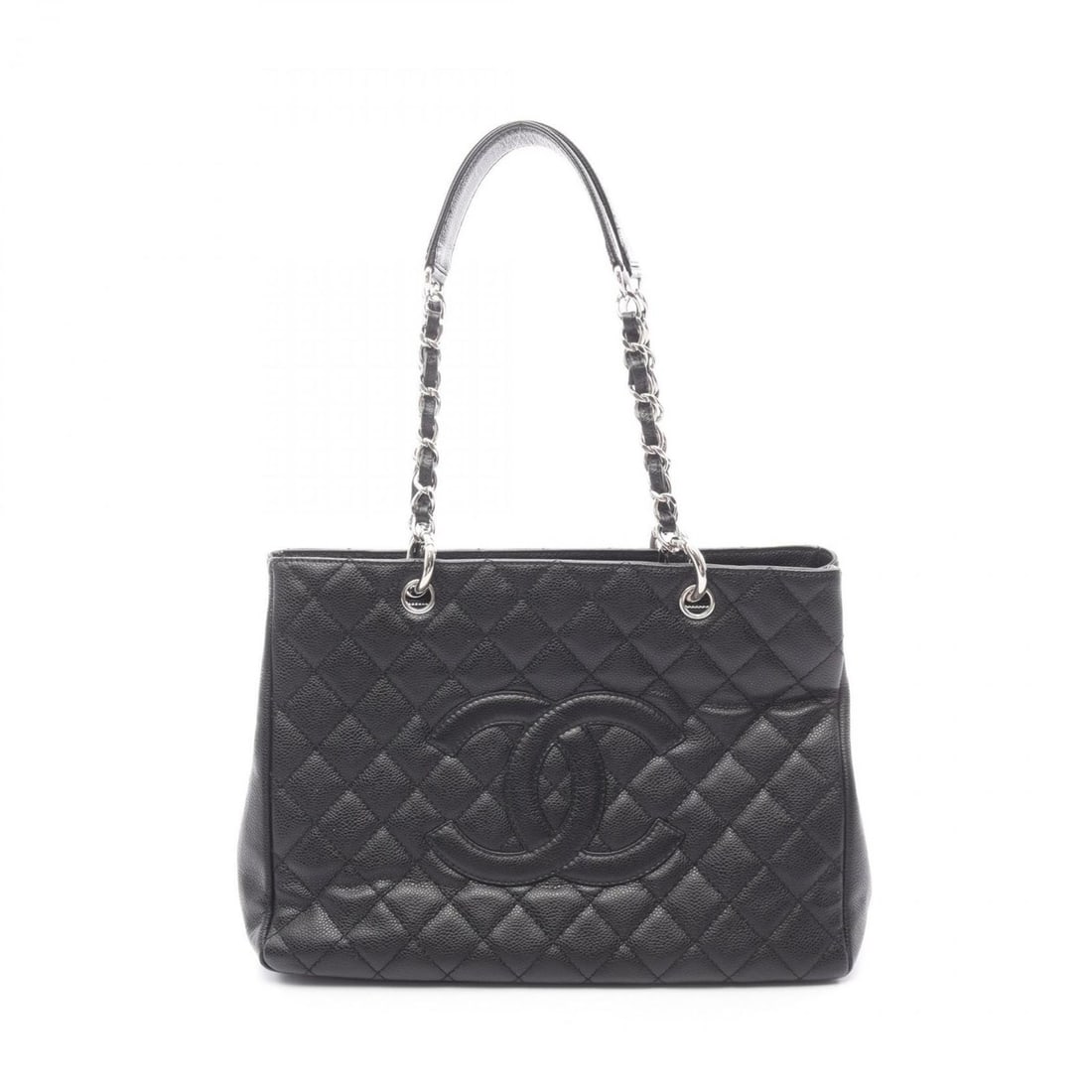 Chanel Matelassé Grand Shopping GST Tote Bag Handbag Leather Calfskin (Cowhide) Women's Black: --- Catalog ---Category: SizeSize (HxWxD): 24.5cm x 34cm x 13cm / 9.64'' x 13.38'' x 5.11''Category: DesignType: Handbag, Tote bagColor: BlackGender: WomenMaterial: Leather Hardware Color: