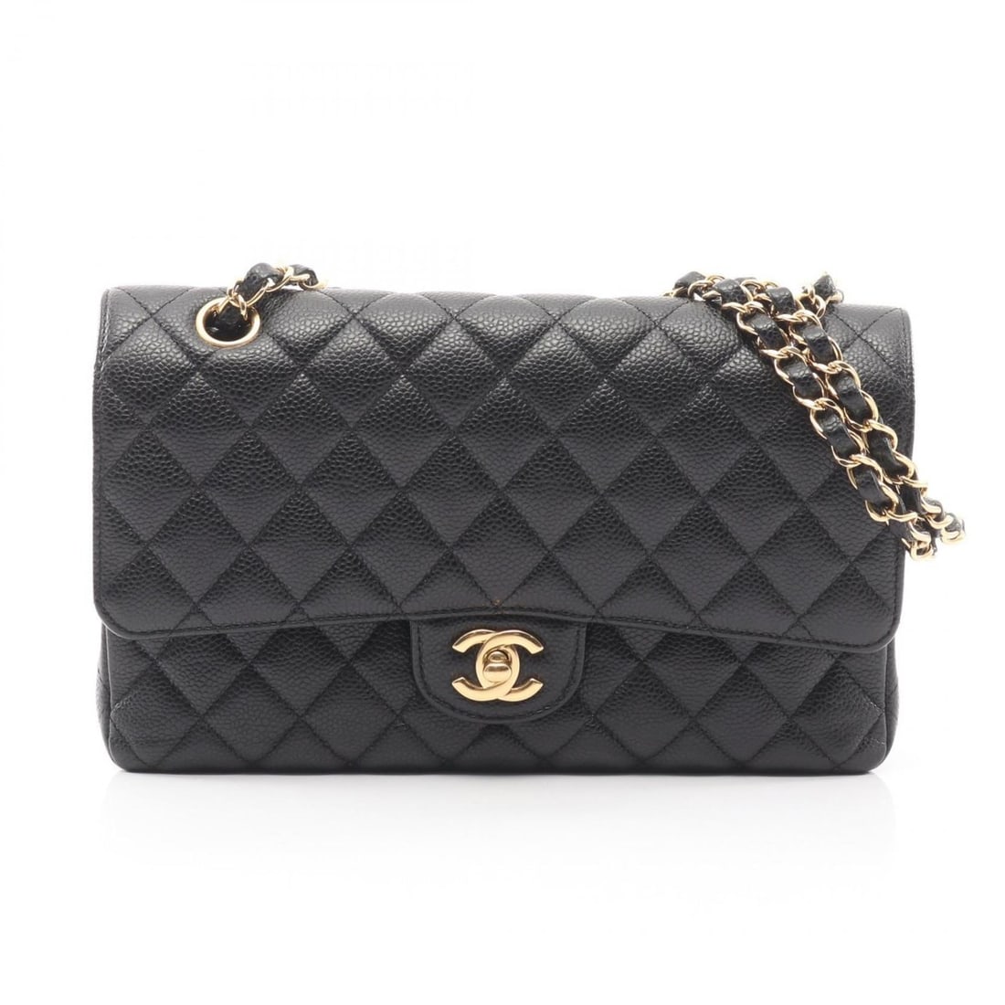 Chanel Matelassé Double Flap Shoulder Bag/Handbag, Leather, Calfskin (Cowhide), Women's, Black: --- Catalog ---Category: SizeSize (HxWxD): 16cm x 25cm x 6.5cm / 6.29'' x 9.84'' x 2.55''Category: DesignType: Handbag, Shoulder bagColor: BlackGender: WomenMaterial: Leather Hardware Color: