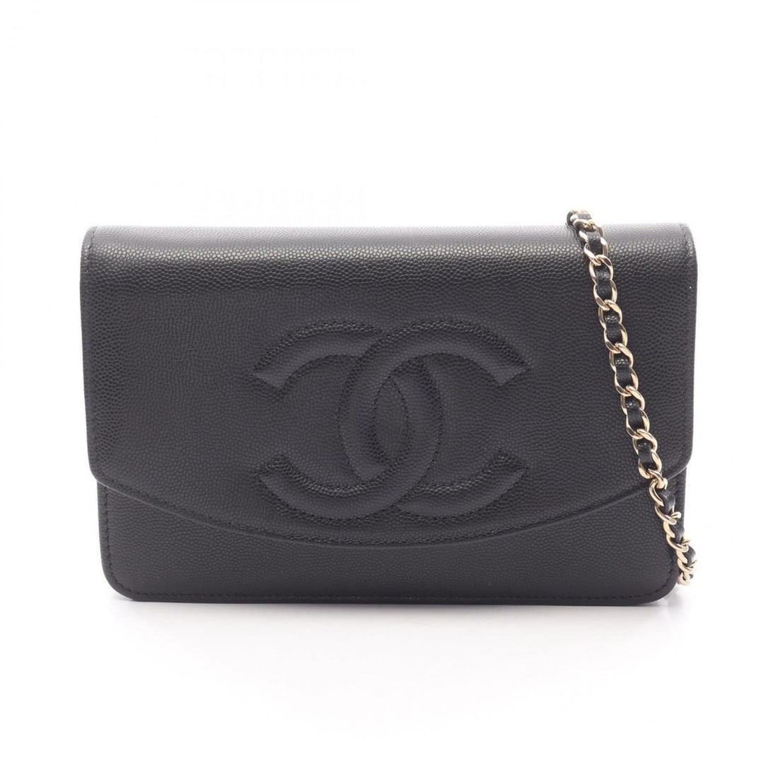 Chanel Coco Mark Shoulder Bag/Handbag, Calfskin Leather, Women's, Black (AP4653) (1 of 11)
