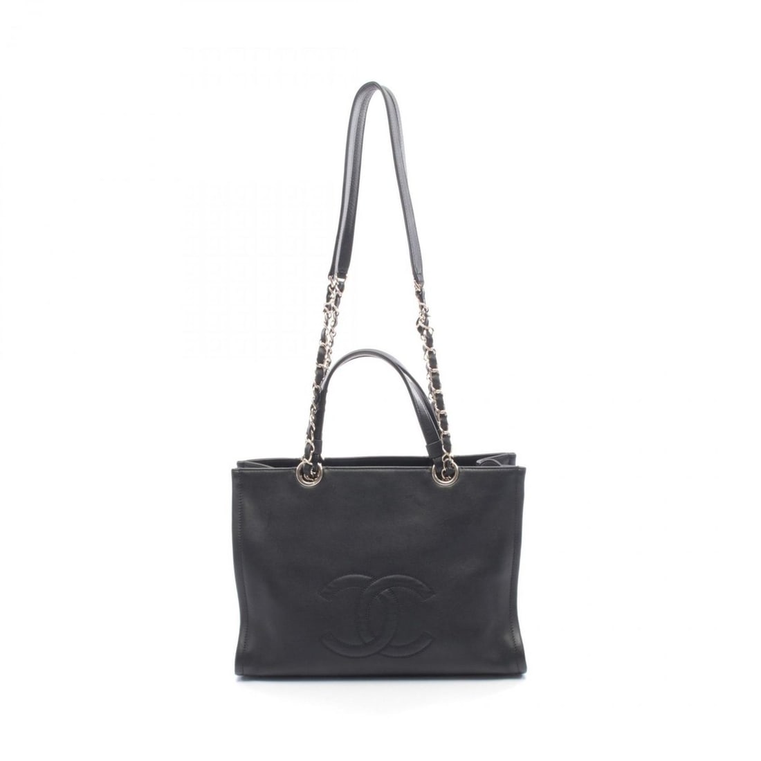 Chanel Coco Mark Tote Bag Handbag, Lambskin Leather, Women's, Black (1 of 14)
