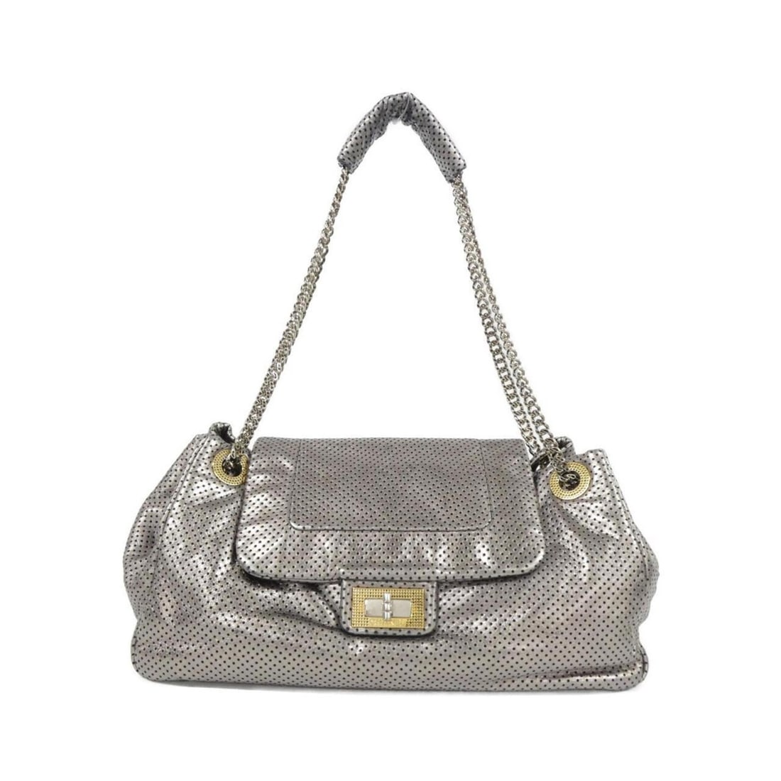 Chanel shoulder bag: --- Catalog ---Category: SizeSize (HxWxD): 20cm x 34cm x 14cm / 7.87'' x 13.38'' x 5.51''Category: DesignType: Shoulder bagColor: SilverGender: WomenMaterial: Leather Hardware Color: Gold, SilverLeath