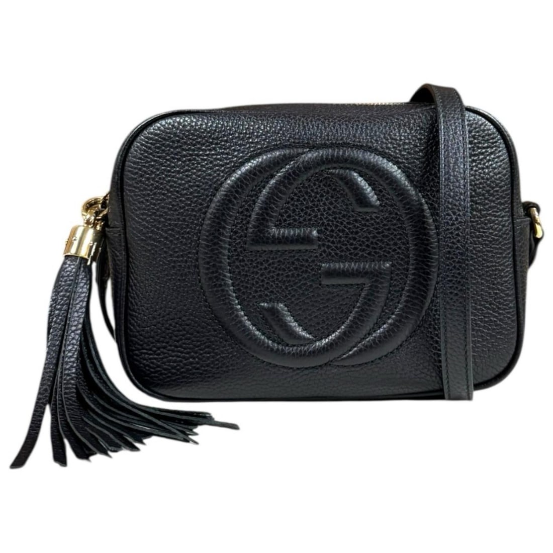 Gucci Small Disco Bag Soho Shoulder Bag, Leather 308364, Black, Women's, Pre-owned. (1 of 13)