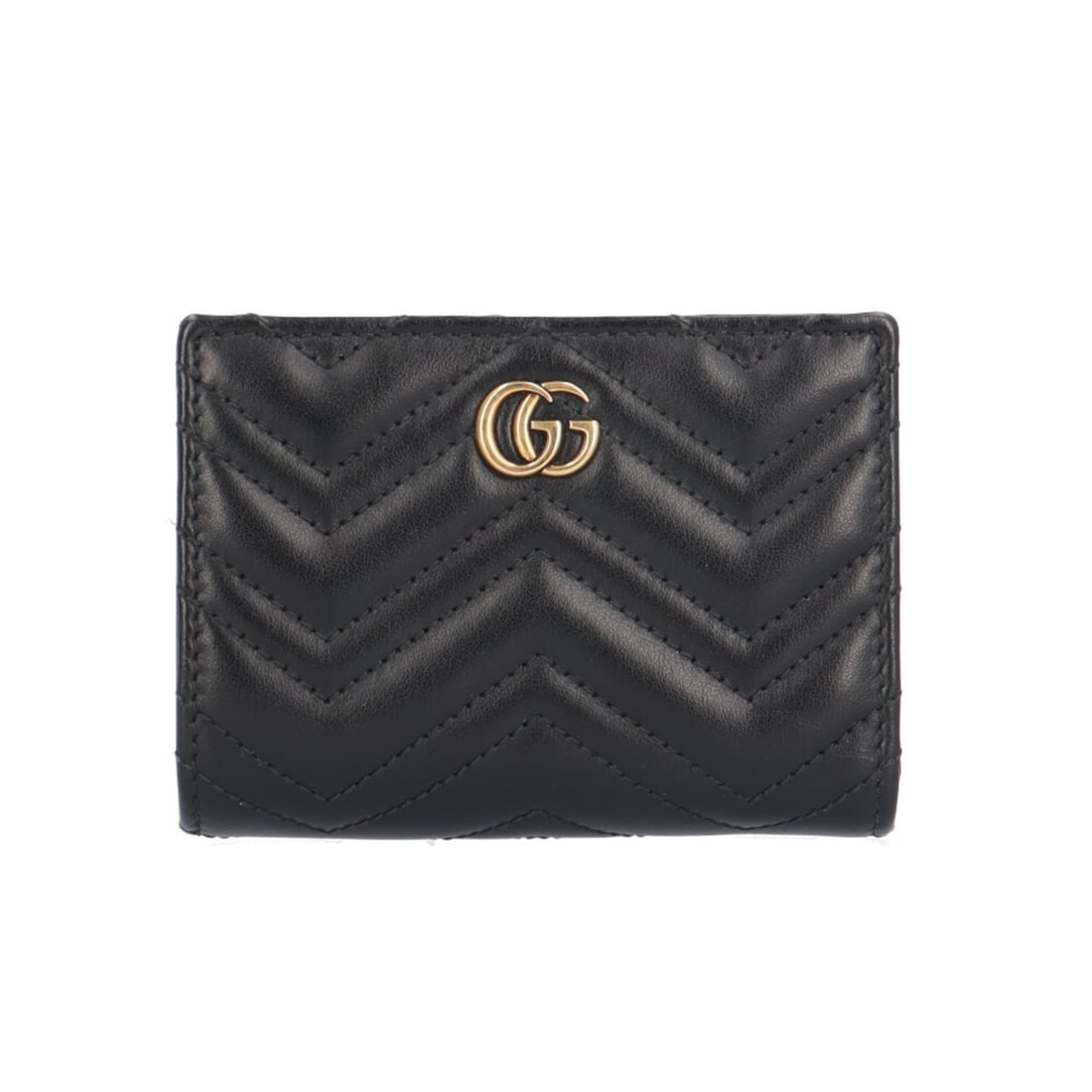 Gucci GG Marmont Bi-fold Wallet, Leather, 773427, Women's, Pre-owned.: --- Catalog ---Category: SizeSize (HxWxD): 8.5cm x 11.5cm x 3cm / 3.34'' x 4.52'' x 1.18''Category: DesignType: Wallet (bi-fold)Color: BlackGender: WomenMaterial: Leather Category: GeneralMPN: 773427B
