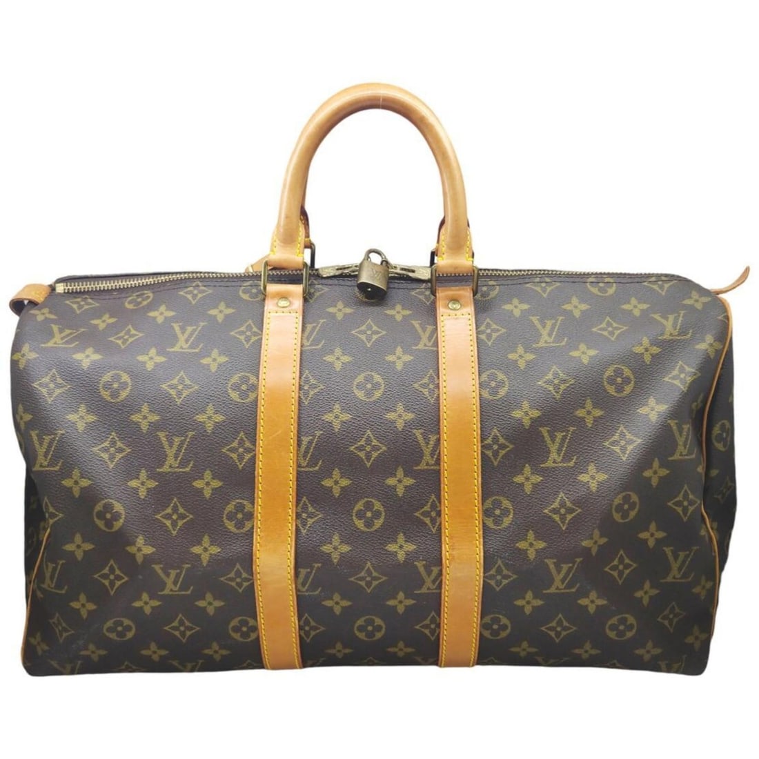 LOUIS VUITTON Louis Vuitton Monogram Keepall 45 Bandoulière M41428 VL8904 Boston Bag Brown Men's (1 of 14)