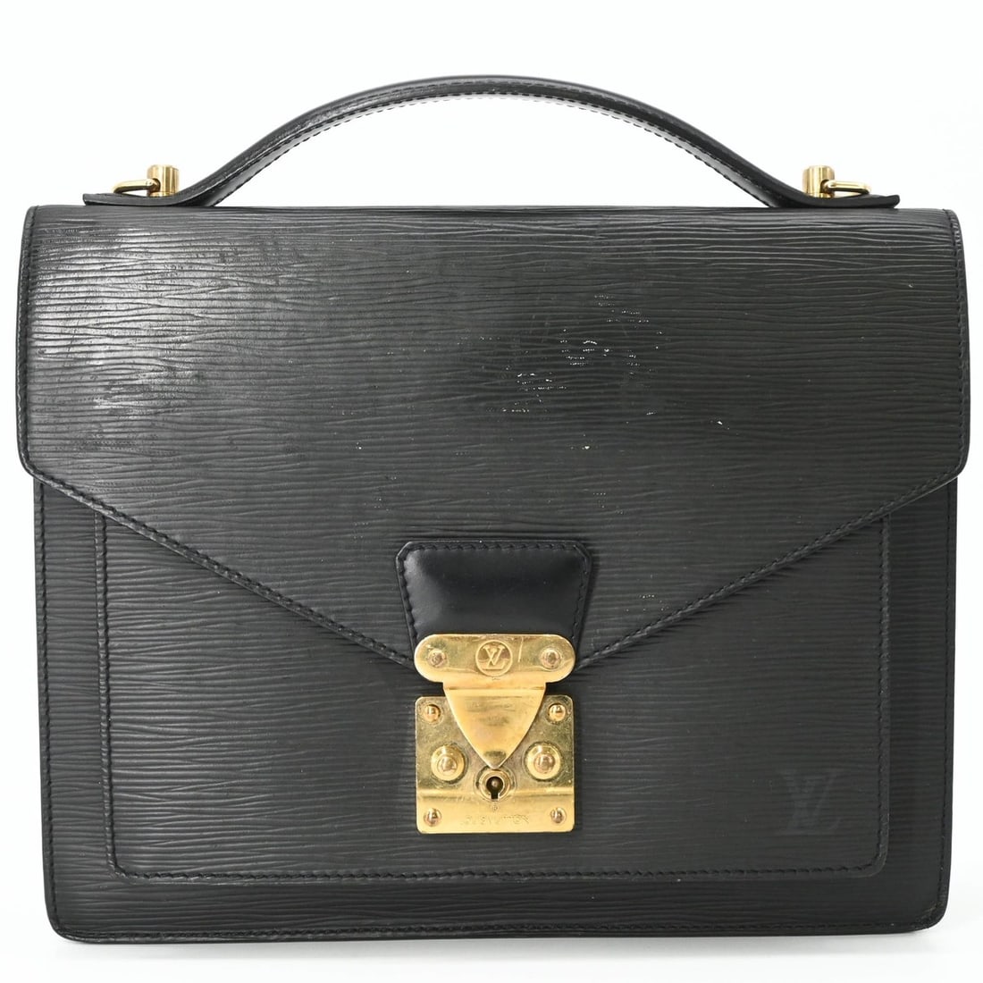 LOUIS VUITTON Monceau 28 Handbag/Clutch Bag, Black Epi Leather, M52122: --- Catalog ---Category: SizeSize (HxWxD): 22cm x 28cm x 6cm / 8.66'' x 11.02'' x 2.36''Category: DesignType: HandbagColor: BlackGender: Men,Women,UnisexMaterial: Epi leather Category: GeneralBrand: L