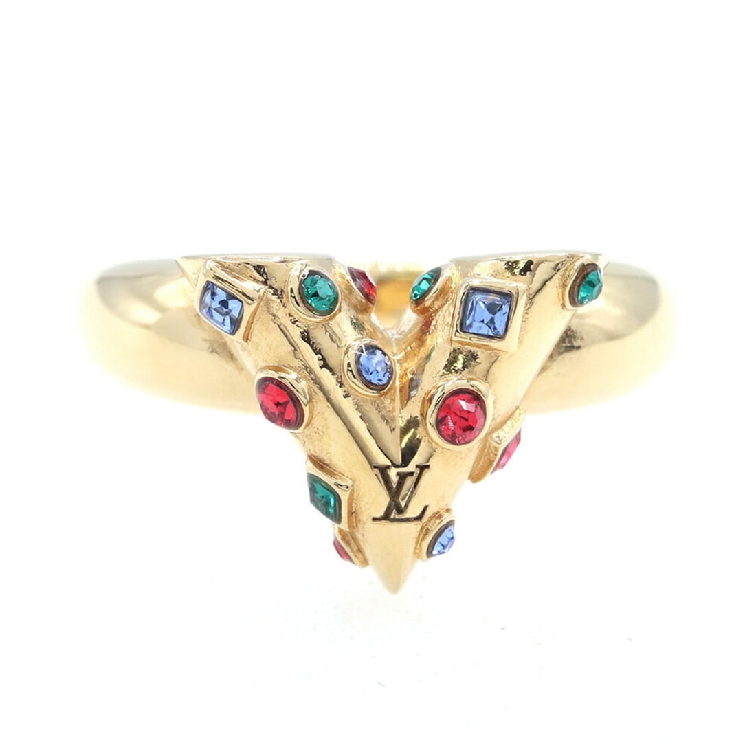 Louis Vuitton Essential Ring M68925 Gold Multicolor Metal Ring, Size L, Women's LOUIS VUITTON: --- Catalog ---Category: SizeJP Size: 15US Size: 7.5Category: DesignType: Band ringColor: Gold, Multi-colorGender: WomenMaterial: MetalCategory: GeneralMPN: M68925Brand: Louis VuittonCountry of Origin