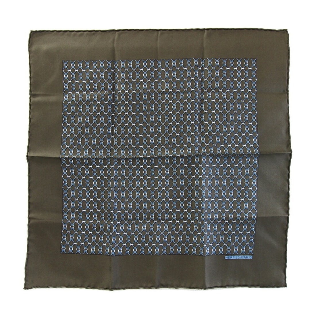 Hermes Scarf/Muffler, Carre 42, Khaki Brown, 100% Silk, Petit Carre, Men's/Women's: --- Catalog ---Category: SizeSize (LxW): 42cm x 41.5cm / 16.53'' x 16.33''Category: DesignType: ScarfColor: Brown, KhakiGender: Men,WomenMaterial: Silk Category: GeneralBrand: Hermes--- Item List ---S