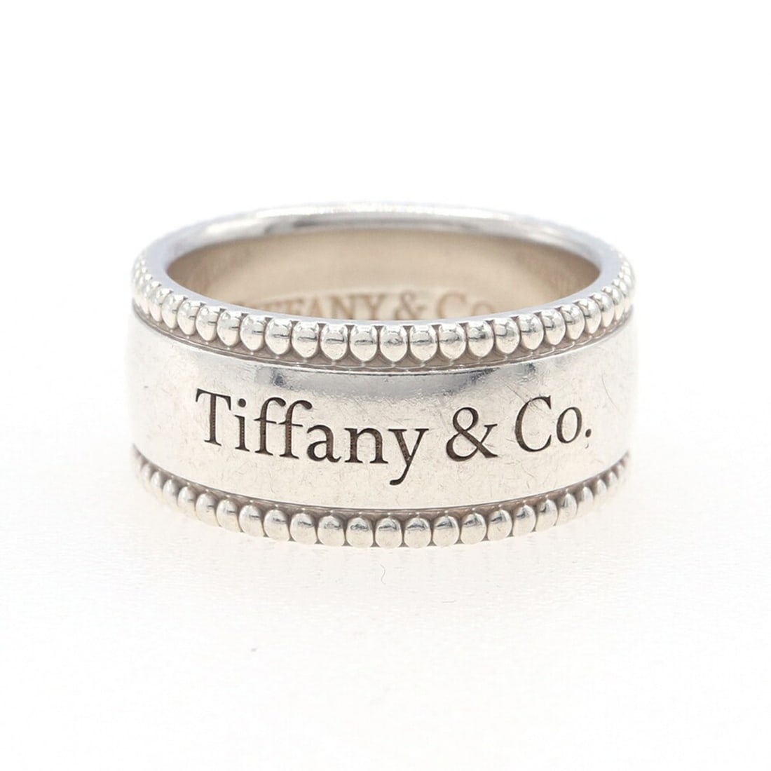 Tiffany & Co. Milgrain Wide Ring, Sterling Silver 925, US 3.5-4, JP, Women's TIFFANY CO. (1 of 9)