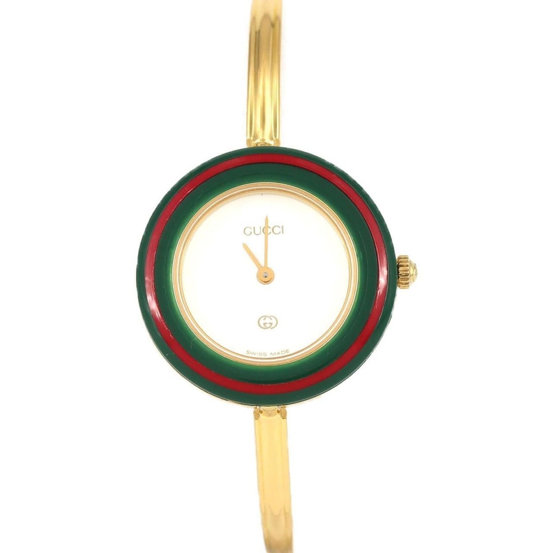 Gucci Change Ring GP Size M 11 12 Quartz Watch: --- Catalog ---Category: SizeWrist Size: 16cm / 6.29''Case Diameter: 26mm / 1.02''Category: DesignType: WristwatchGender: WomenColor (Dial): WhiteMaterial (Band): Gold platedMaterial (Case): Gold plat
