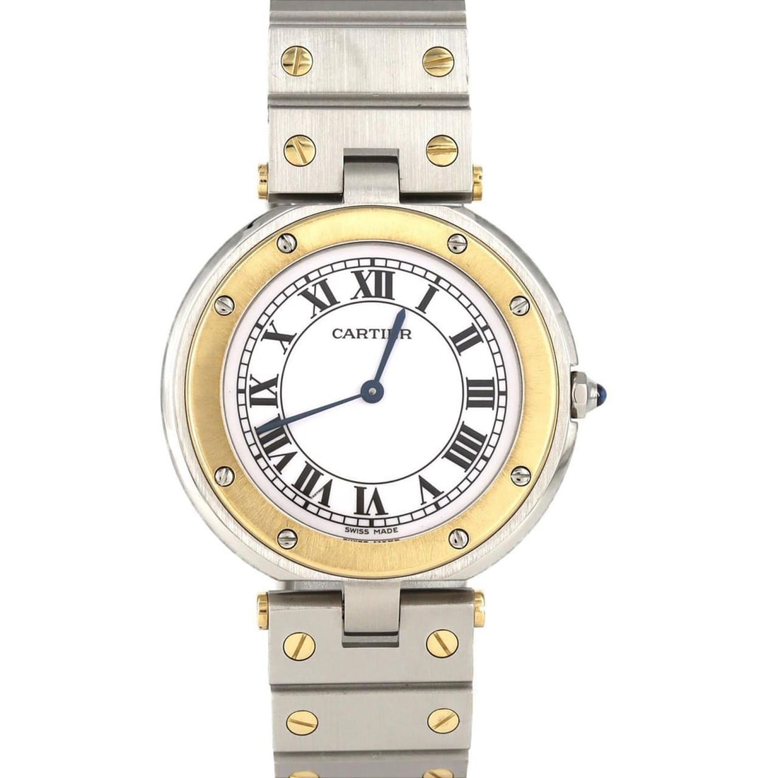 Cartier Santos Vendome Aoyama LM YG Combination 83038288 SSxYG Quartz Watch: --- Catalog ---Category: SizeWrist Size: 17.5cm / 6.88''Case Diameter: 32mm / 1.26''Category: DesignType: WristwatchGender: WomenColor (Dial): WhiteMaterial (Band): Stainless steel, Yellow goldMateria