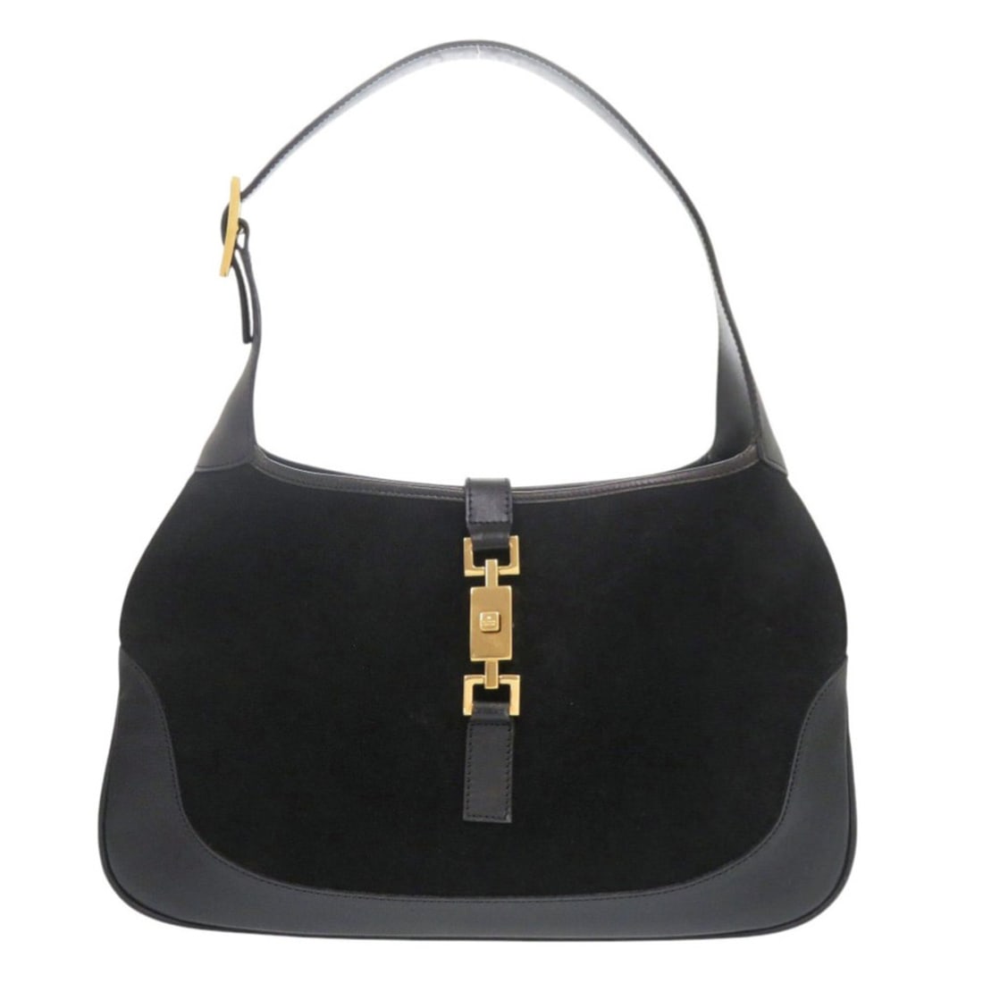 Excellent condition Gucci Jackie 001 3306 one-shoulder bag, suede leather, black handbag 0448GUCCI (1 of 8)