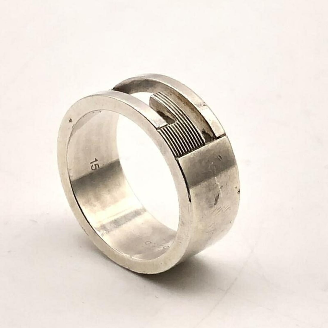 GUCCI G Ring, Silver, Size #15
