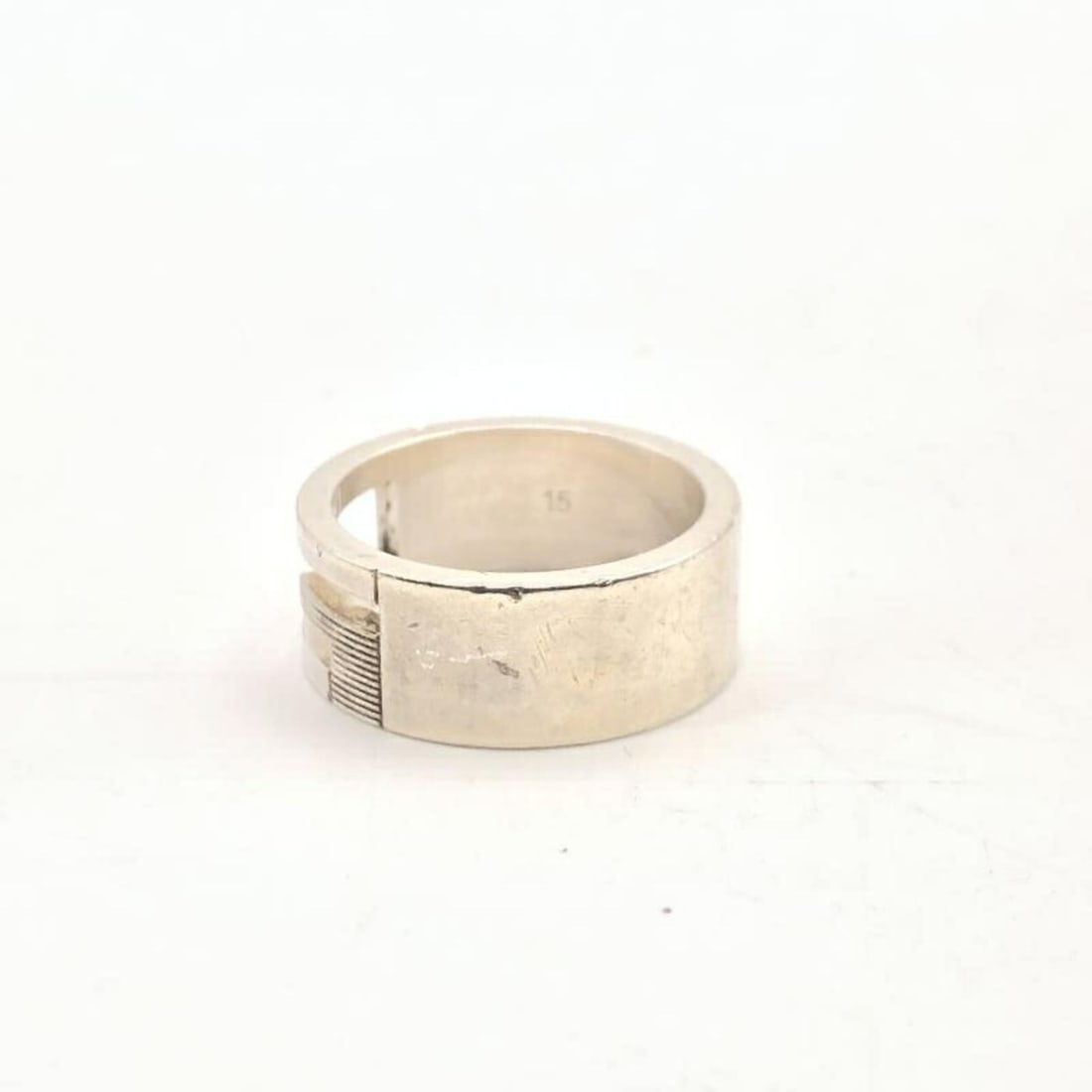 GUCCI G Ring, Silver, Size #15 - 3