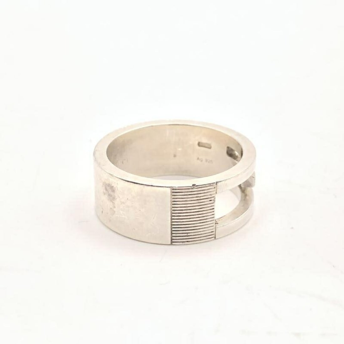 GUCCI G Ring, Silver, Size #15 - 5