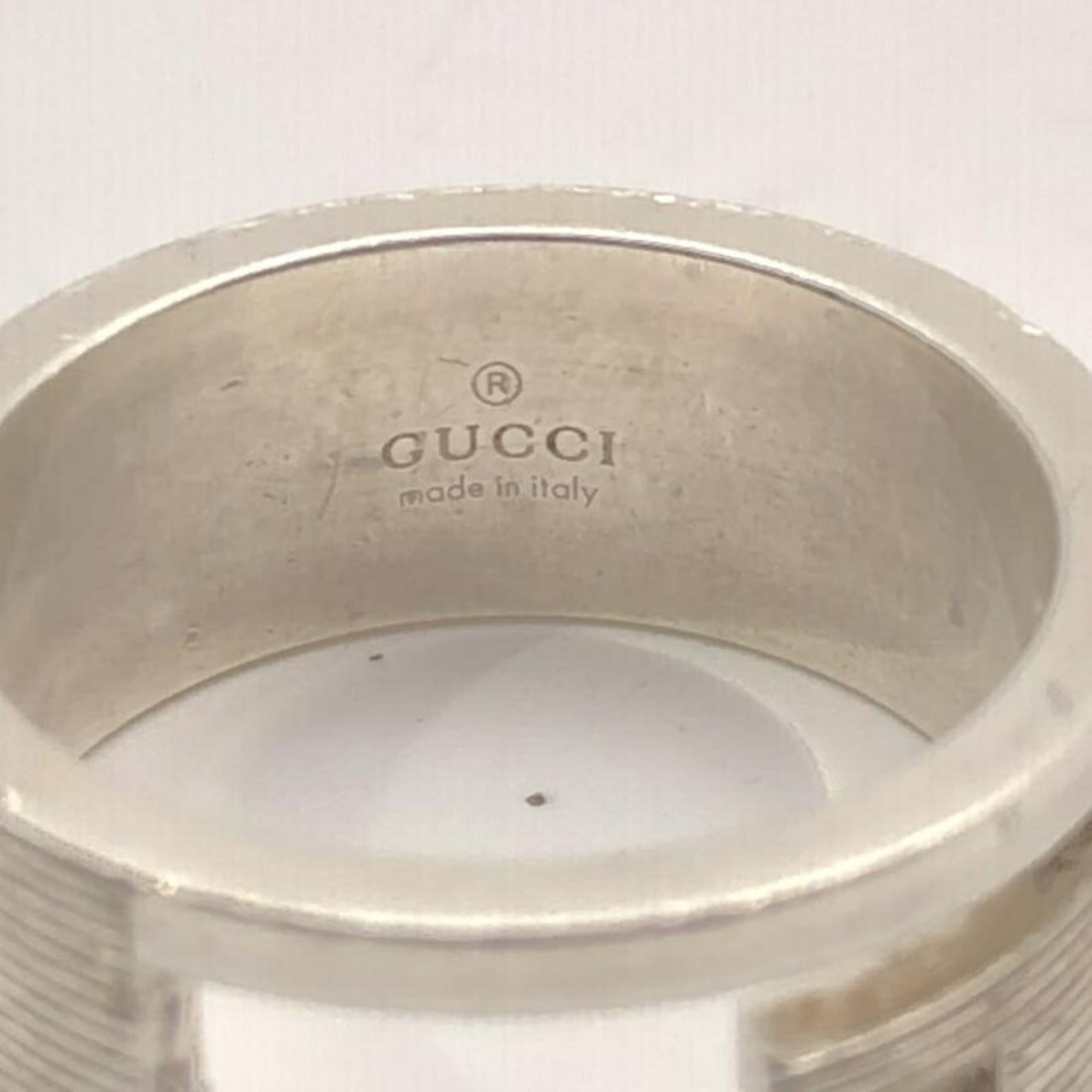 GUCCI G Ring, Silver, Size #15 - 6