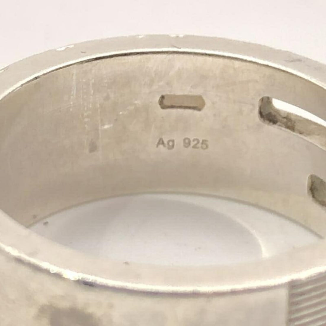 GUCCI G Ring, Silver, Size #15 - 7