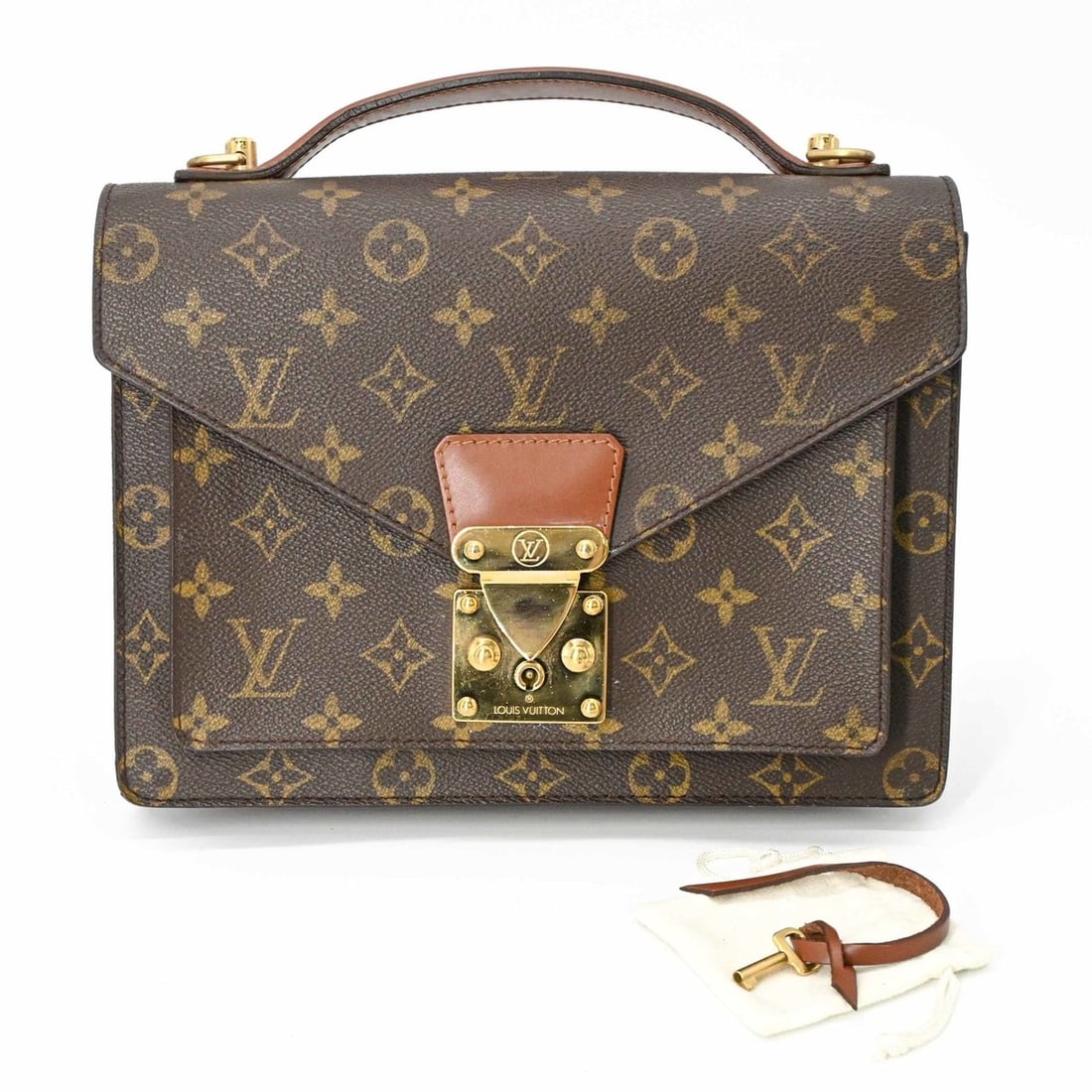 LOUIS VUITTON Monceau 26 Handbag, Monogram Canvas PVC, Brown Shoulder Bag, M51187: --- Catalog ---Category: SizeSize (HxWxD): 20cm x 25.5cm x 5.5cm / 7.87'' x 10.03'' x 2.16''Category: DesignType: Briefcase, HandbagColor: Brown, MonogramGender: MenMaterial: Monogram Category: