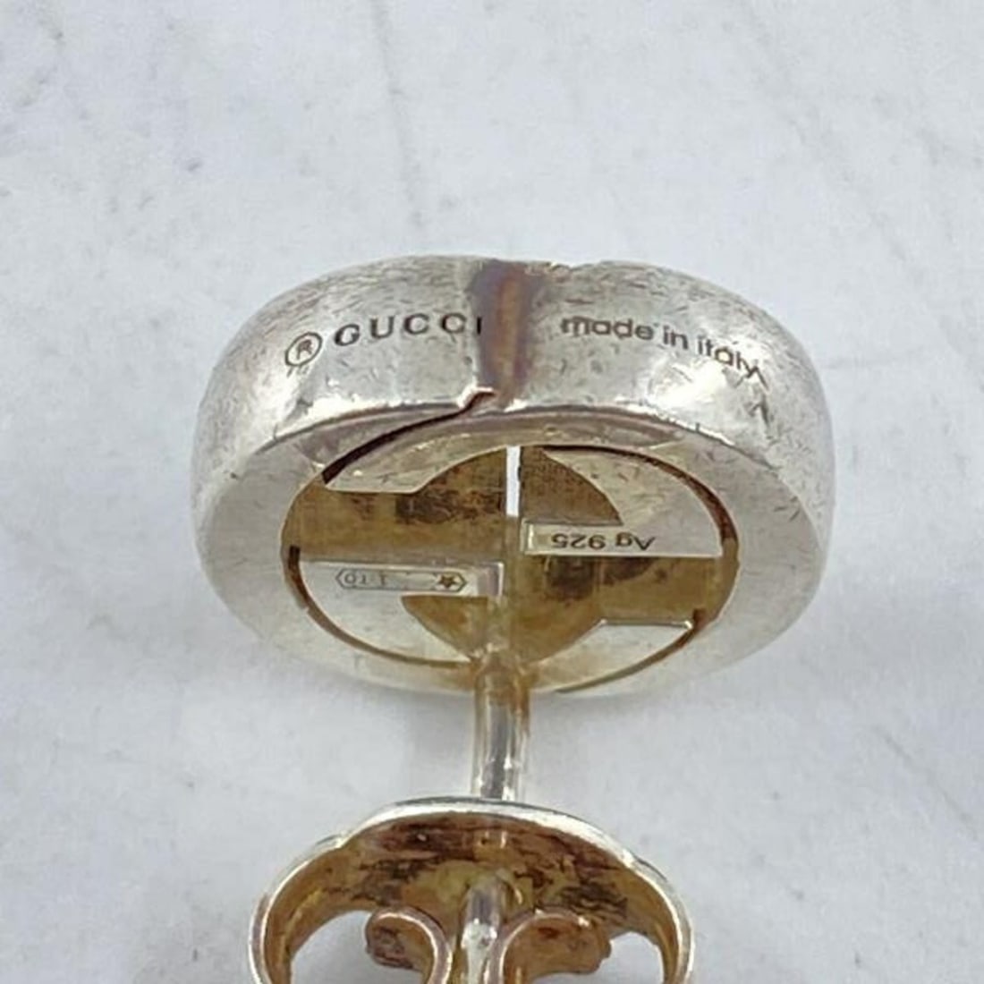 GUCCI Stud Earrings, Silver, Ag925 - 6