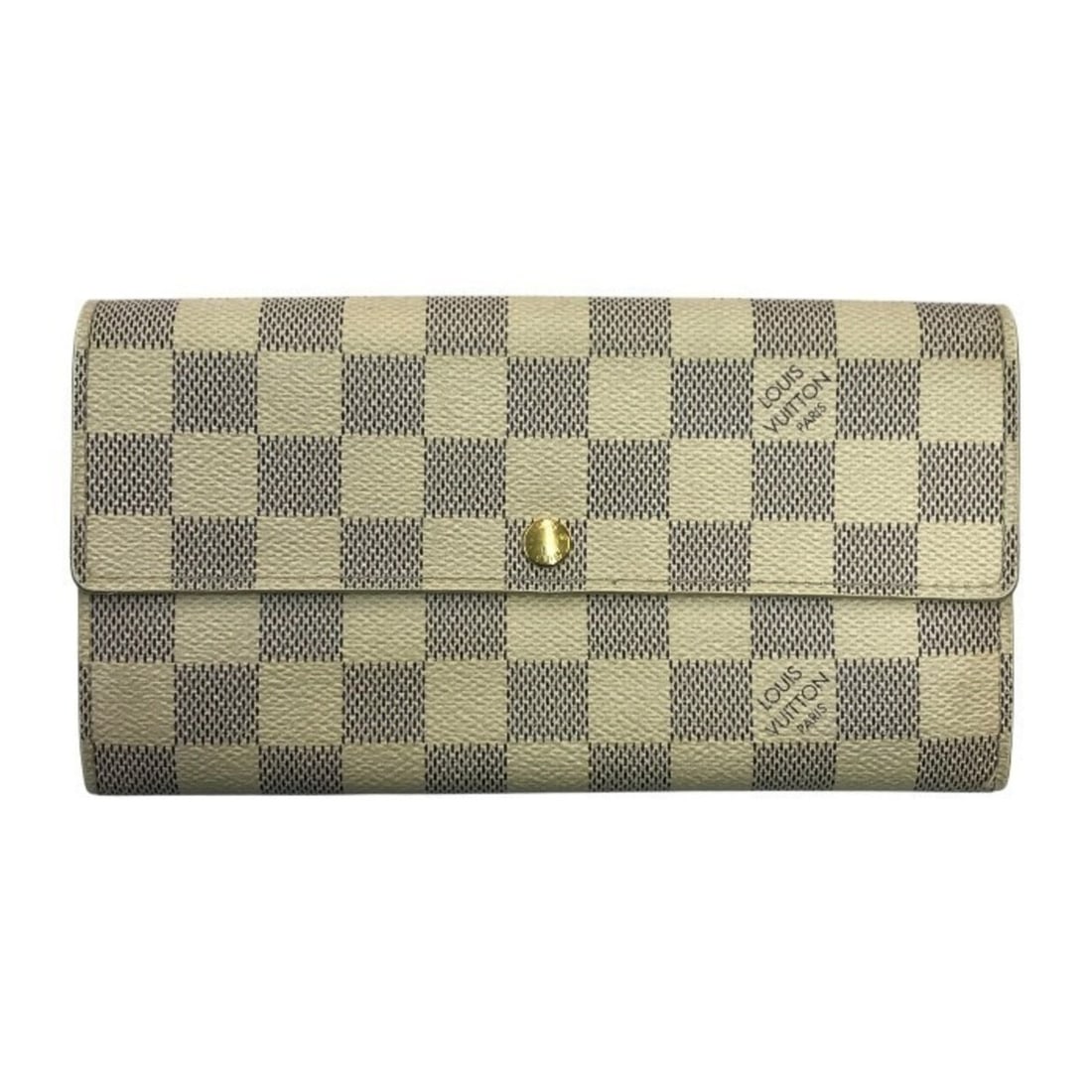 LOUIS VUITTON Damier Azur Portefeuille Sarah Long Wallet for Men and Women, White N61735 T1: --- Catalog ---Category: SizeSize (HxWxD): 10cm x 18.8cm x 2cm / 3.93'' x 7.4'' x 0.78''Category: DesignType: Long wallet (bi-fold)Color: Damier Azur, WhiteGender: Men,WomenMaterial: Damier Azur