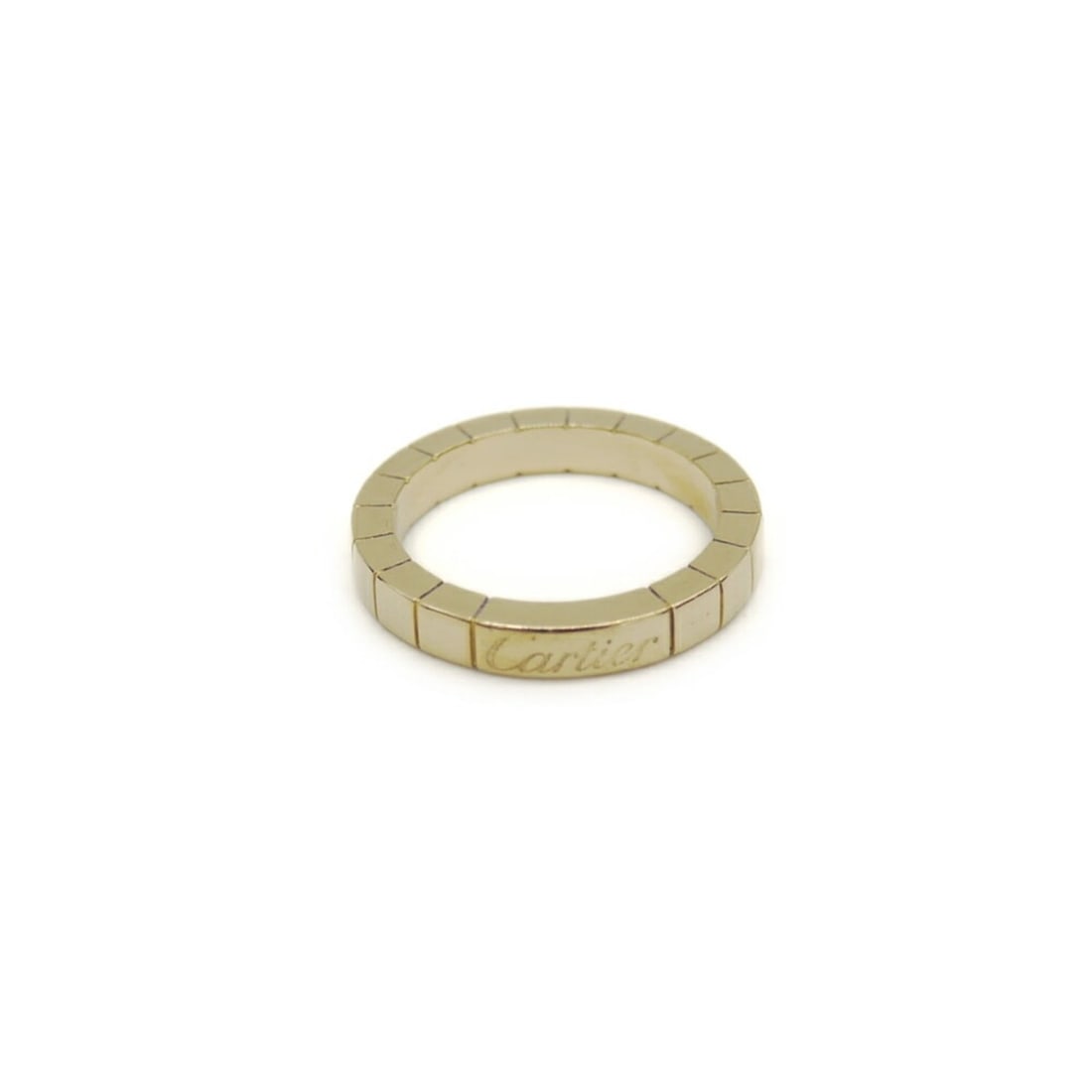 Cartier Lanieres Ring, 18K Gold, Size #49 (Japanese size 9): --- Catalog ---Category: SizeJP Size: 9US Size: 5Category: DesignType: Band ringGender: WomenMaterial: Gold (18K)Category: GeneralBrand: Cartier--- Item List ---Section: ConditionRanking: Rank B Used