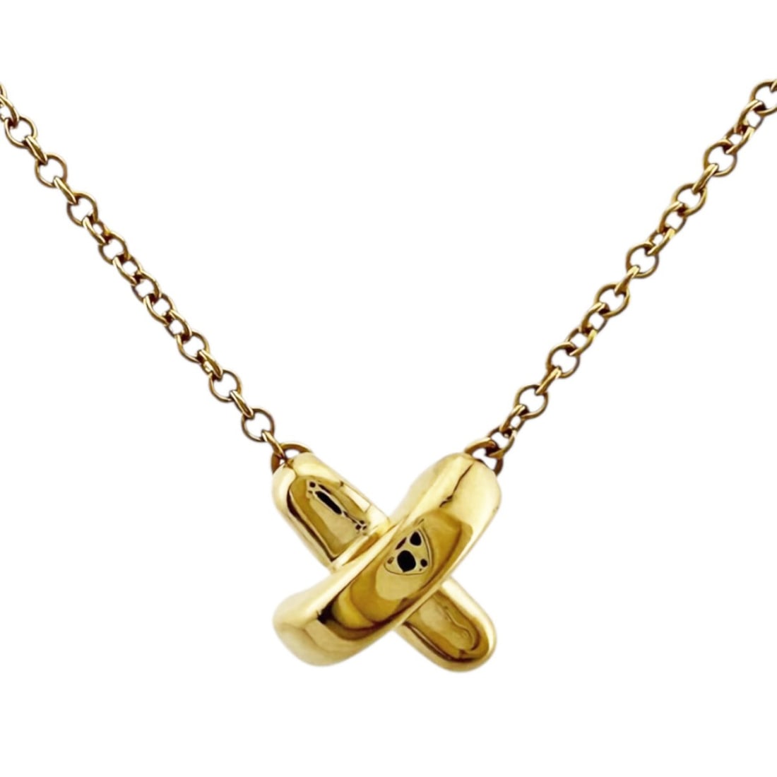 Tiffany & Co. Cross Stitch Necklace, 18K Gold, Women's, Pre-owned.: --- Catalog ---Category: SizePendant Size: 7mm x 7mm / 0.27'' x 0.27''Neck Circumference: 43 cm / 16.92''Category: DesignGender: WomenMaterial: Yellow gold (18K)Necklace Type: NecklaceCategory: Genera