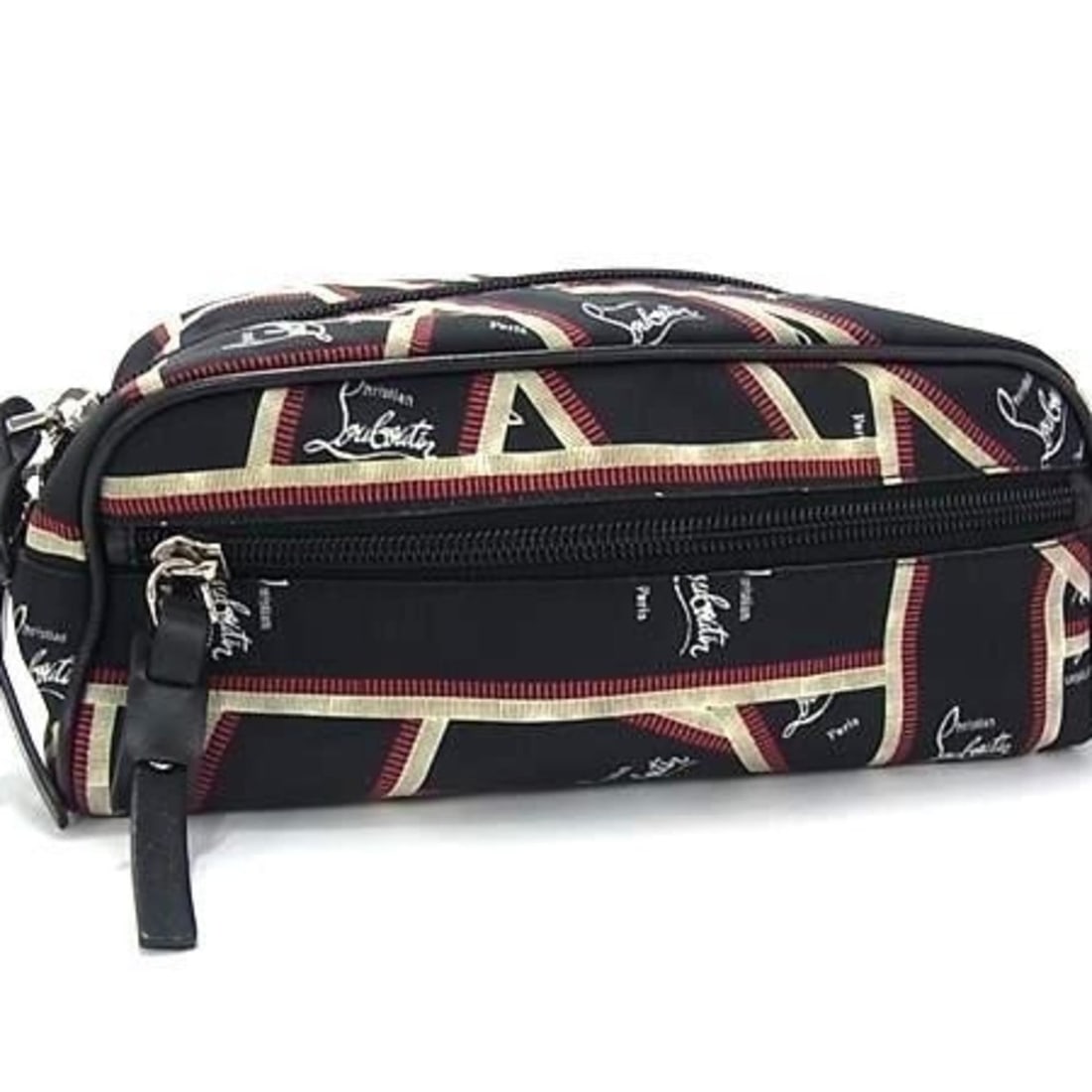 Christian Louboutin Blaster Clutch Bag, Black, Red, White, Nylon, Men's, Spike Studs (1 of 16)