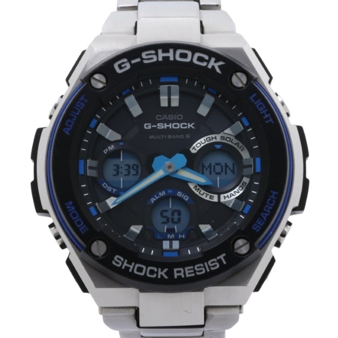 CASIO G-SHOCK GSTEEL GSTW100D1A2JF Black Silver Stainless Steel Men's Watch: --- Catalog ---Category: SizeWrist Size: 17cm / 6.69''Case Diameter: 52mm / 2.05''Category: DesignType: WristwatchGender: MenMaterial (Band): Stainless steelMaterial (Case): Stainless steelCategory: G