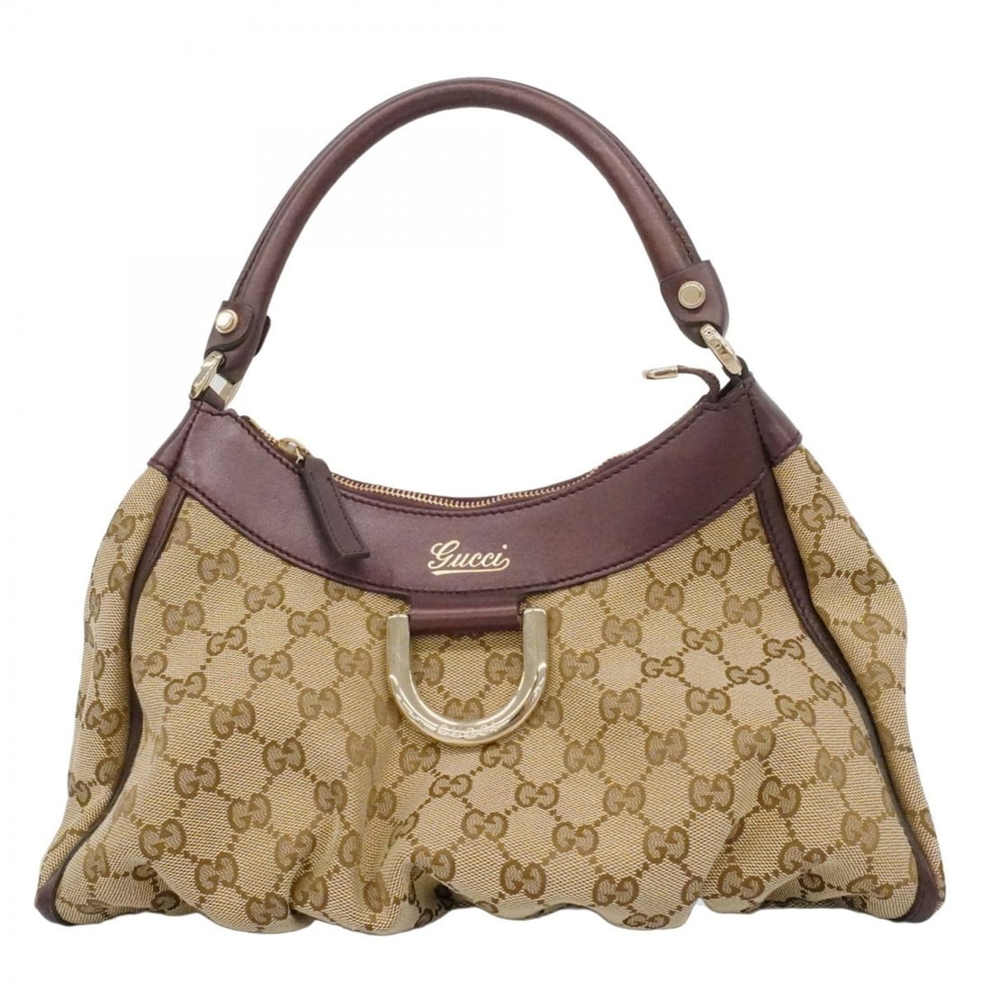 Gucci GG Canvas Abbey Handbag 190525 Brown Champagne Women's (1 of 14)