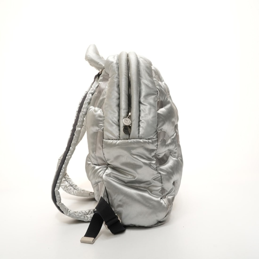 CHANEL Logo Padded Backpack/Daypack, Silver, WS26103 - 3