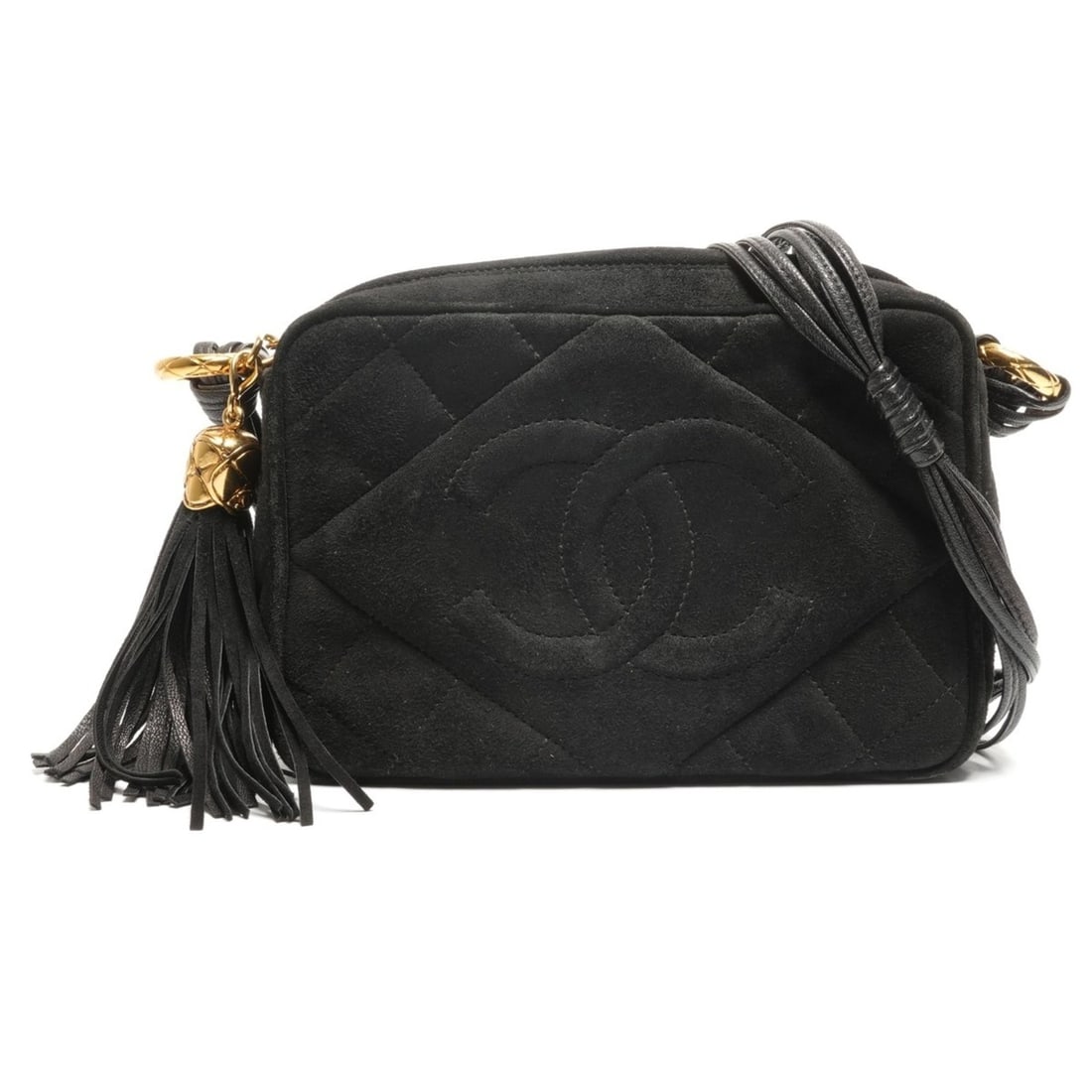 CHANEL Camera Bag with Coco Mark and Fringe Suede Shoulder Bag, Black, WS26848: --- Catalog ---Category: SizeSize (HxWxD): 13cm x 18cm x 7cm / 5.11'' x 7.08'' x 2.75''Category: DesignType: Shoulder bagColor: BlackGender: WomenCategory: GeneralBrand: ChanelCountry of Origin: