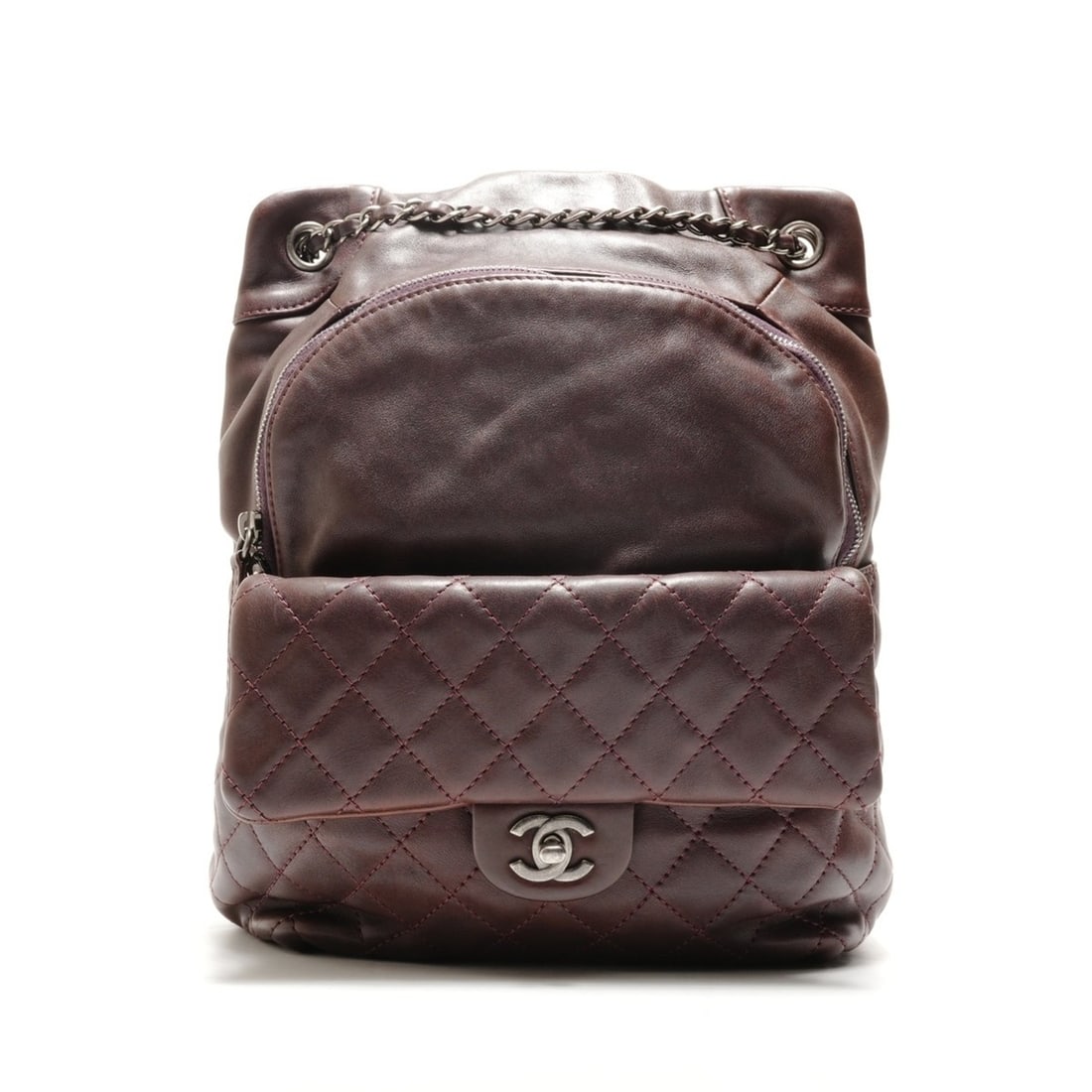 CHANEL Lambskin Matelasse Backpack, Brown, WS26322: --- Catalog ---Category: SizeSize (HxWxD): 29cm x 37cm x 12cm / 11.41'' x 14.56'' x 4.72''Category: DesignType: BackpackColor: BrownGender: WomenCategory: GeneralBrand: ChanelCountry of Origin: France