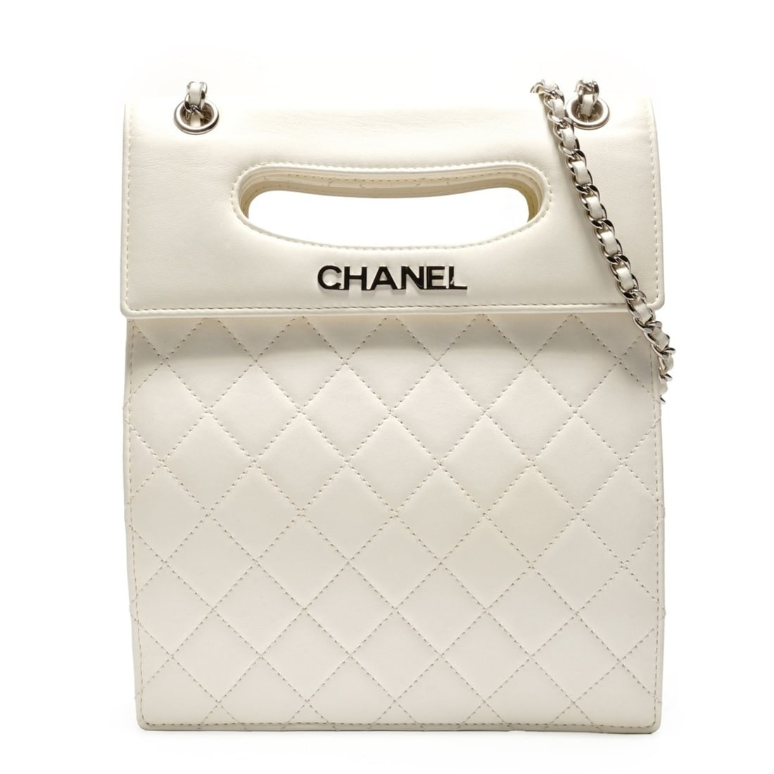 CHANEL Logo Chain Shoulder Bag White WS26892 (1 of 20)