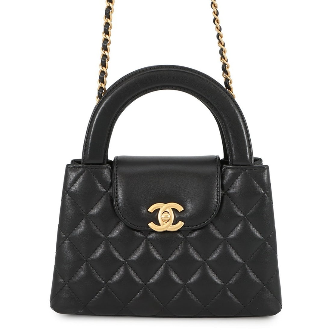 Chanel Mini Matelassé Handbag, Coco Mark, Lambskin, AS4416, CHANEL 2-way Shoulder Bag, Black, (1 of 15)
