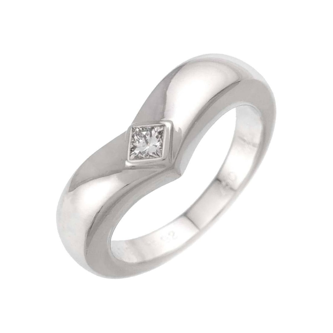 Cartier Triandle #50 Diamond Ring, 18K White Gold (750): --- Catalog ---Category: SizeJP Size: 10US Size: 5.5Category: DesignType: Band ringColor: SilverGender: WomenMaterial: White gold (18K)Category: GeneralBrand: Cartier--- Item List ---Section: