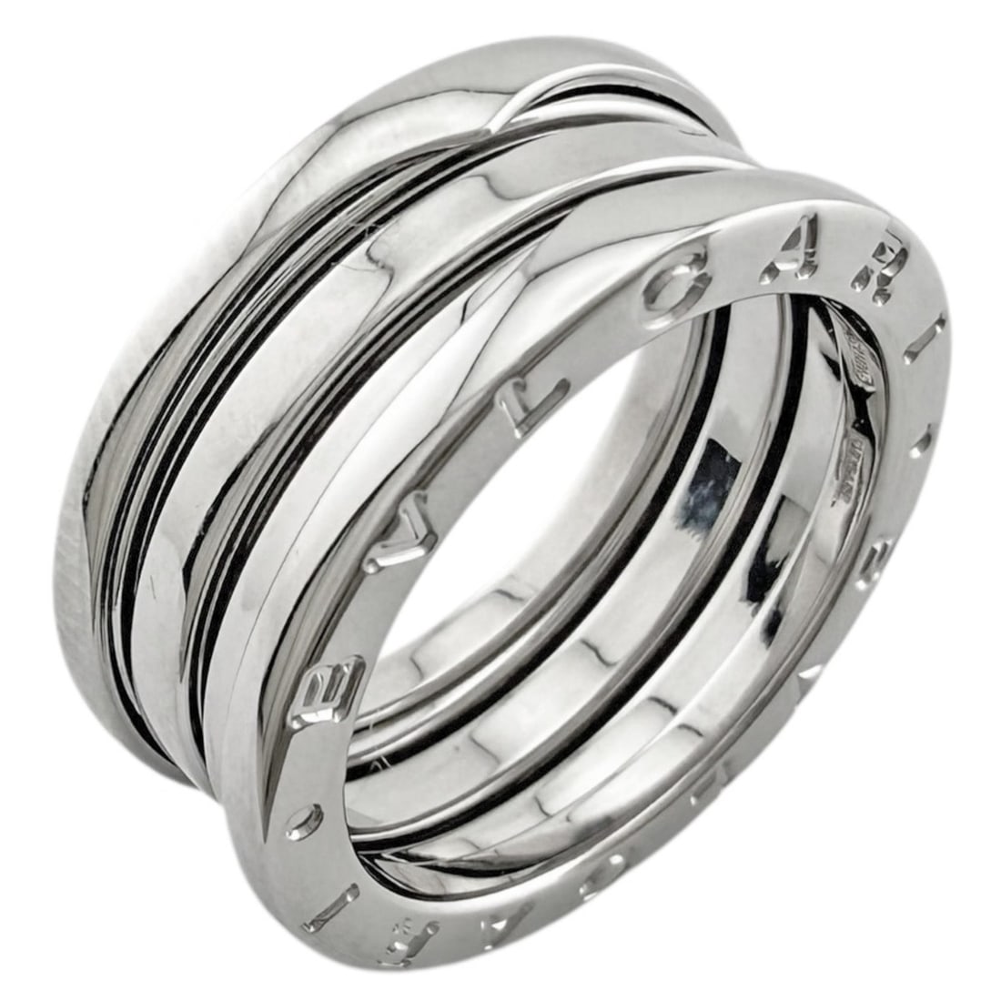Bvlgari Bulgari B-zero.1 3-band ring, 18k gold, men's/women's, pre-owned.: --- Catalog ---Category: SizeJP Size: 15.5US Size: 7.5Category: DesignType: Band ringGender: Men,WomenMaterial: White gold (18K)Category: GeneralBrand: Bvlgari--- Item List ---Section: ConditionRankin