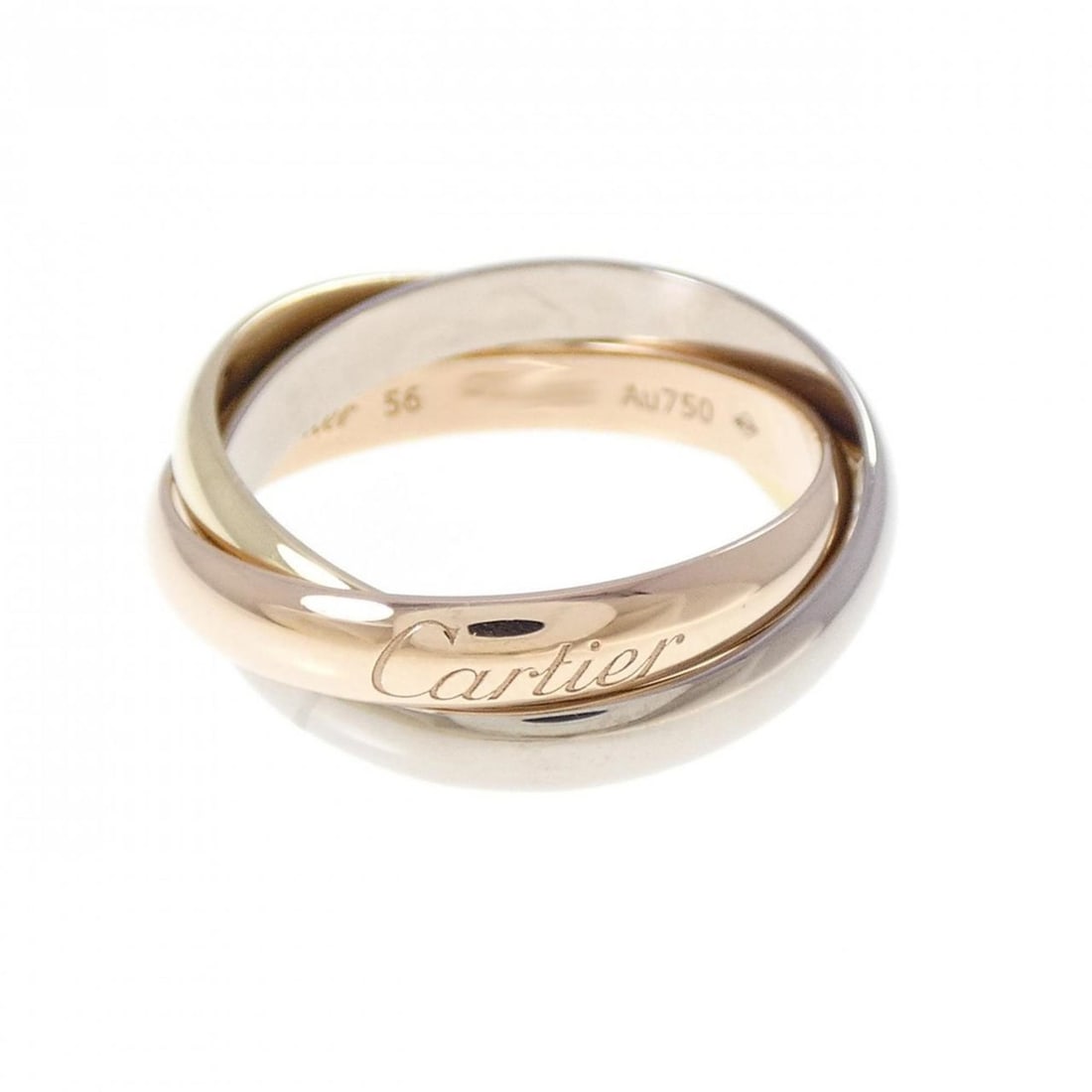 Cartier Trinity Ring: --- Catalog ---Category: SizeUS Size: 8Brand Size: 56Category: DesignType: Band ringGender: WomenMaterial: Pink gold (18K), White gold (18K), Yellow gold (18K)Category: GeneralMPN: 40078983Brand: Cart