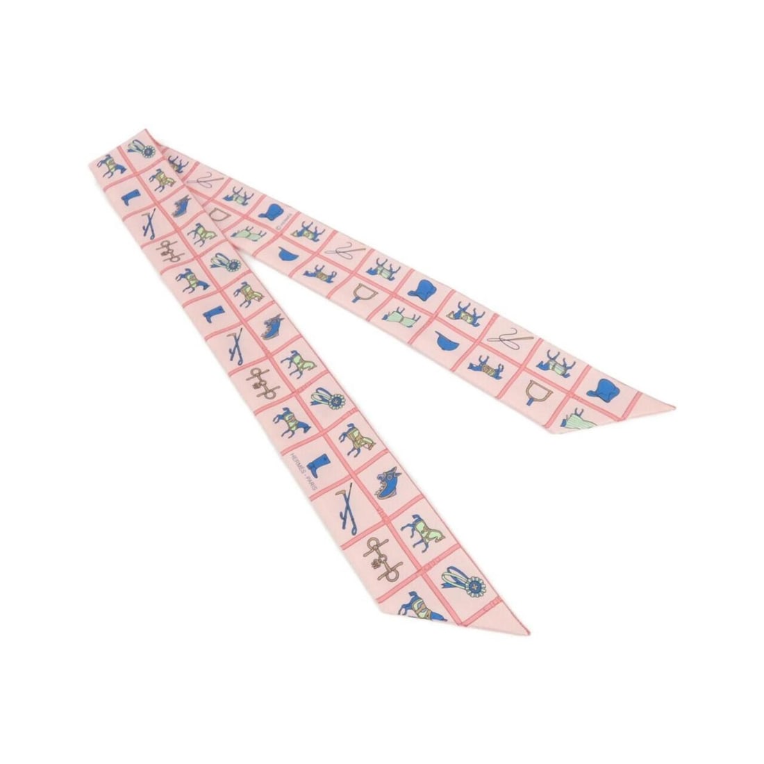 Hermes COUVERTURES ET TENUES Twilly 061356S Scarf Muffler: --- Catalog ---Category: SizeSize (LxW): 86cm x 5cm / 33.85'' x 1.96''Category: DesignType: ScarfColor: Blue, PinkGender: WomenMaterial: Silk Category: GeneralBrand: Hermes--- Item List ---Section: Co