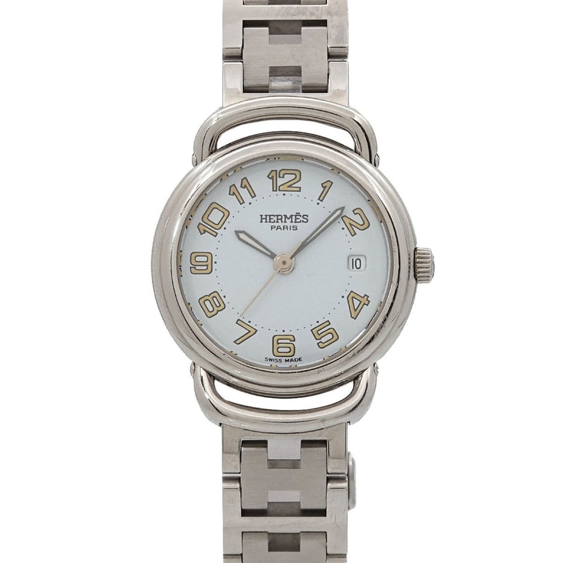 Hermes Pullman PU2 210 Women's Watch, Date Display, White Quartz Watch (1 of 11)